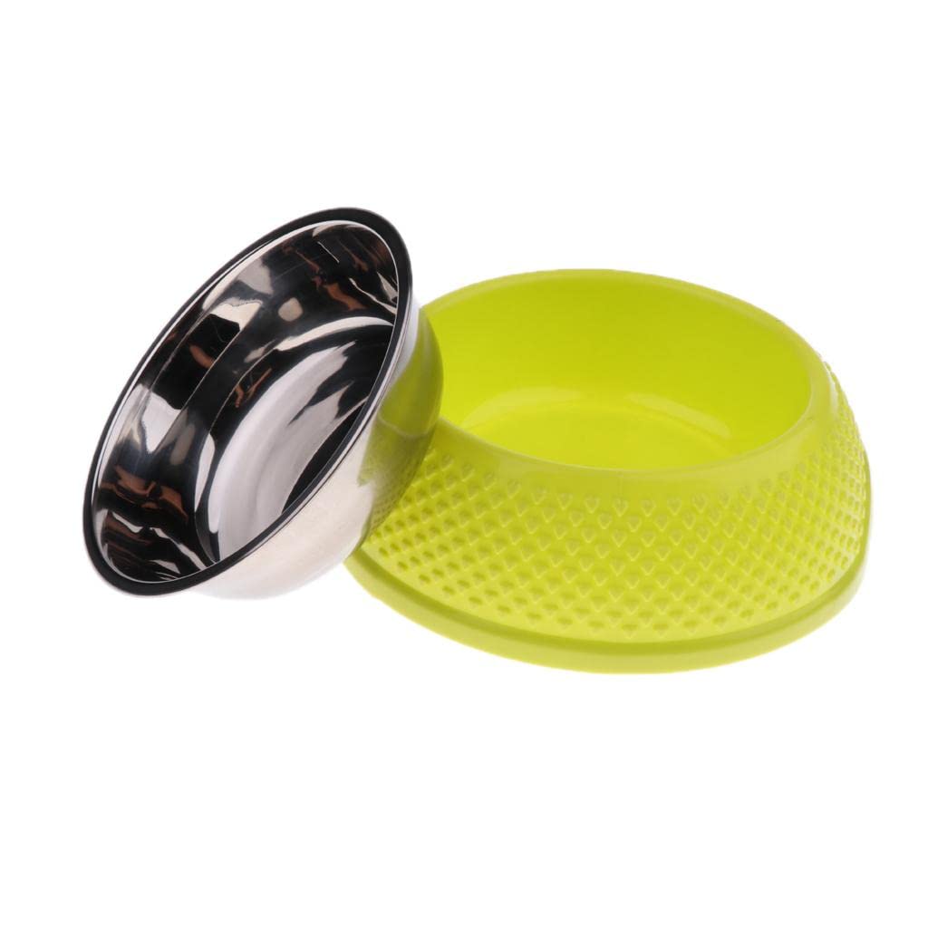 UJEAVETTE® Non-Slip Stainless Steel Pet Bowl for Dogs & Cats - Food & Water Dish in Green | Durable Elevated Feeder for Indoor & Outdoor Use