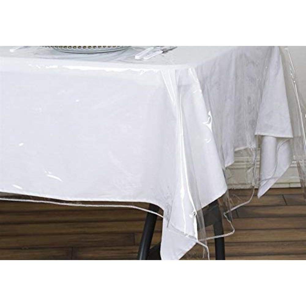Durable Clear Plastic Tablecloth Protector 70x144