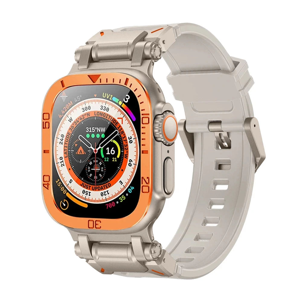 Durable Silicone Band with Stainless Steel Case & Tempered Glass - Perfect for Outdoor Sports, Fitness & Everyday Wear
