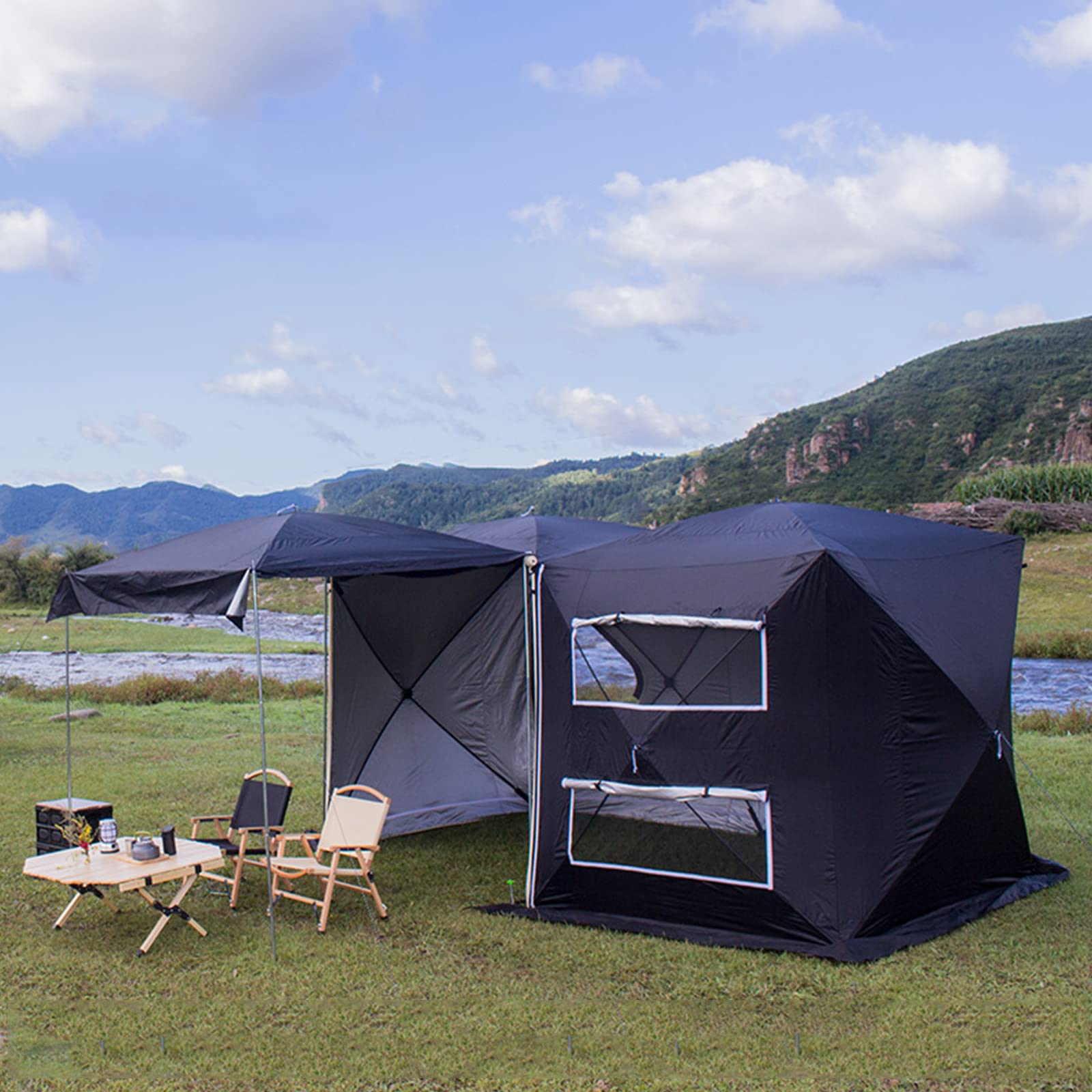 Automatic Pop Up Tent - Portable Instant Camping Tent for 4-6 People, Universal Vehicle Sunshade with Carry Bag | Perfect for Camping Trips, Beach Outings, Tailgating, Picnics & Outdoor Adventures