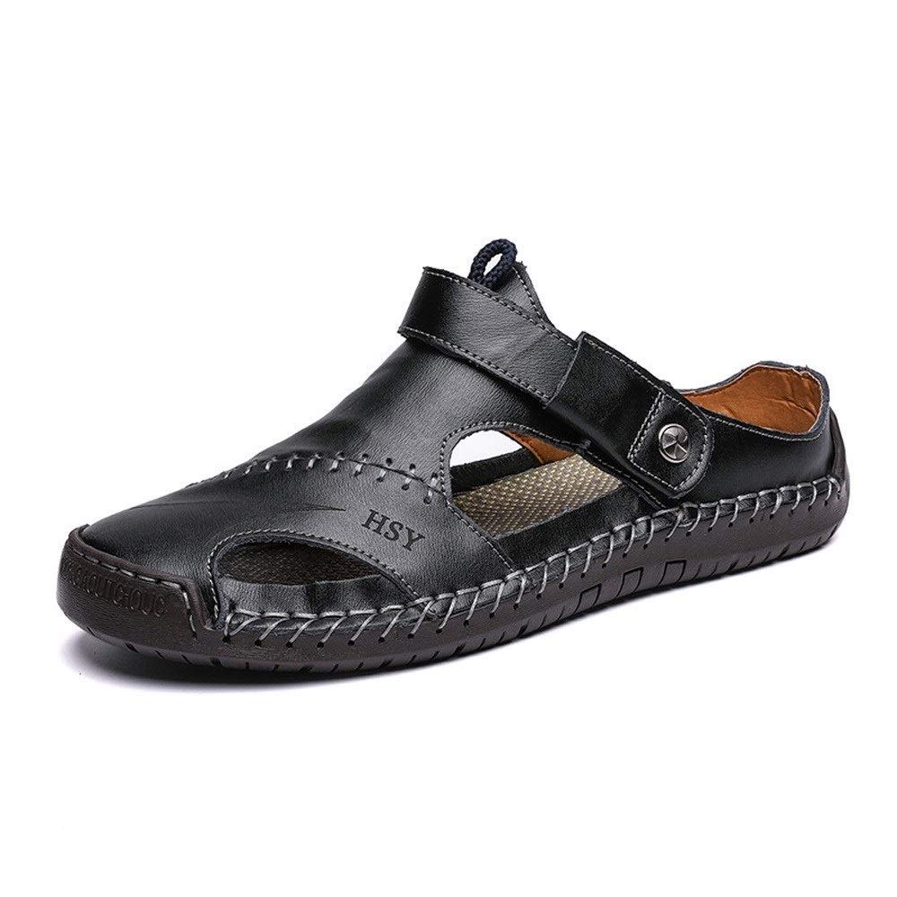 Men's Soft Bottom Leather Sandals - Hand Stitched Open Toe Casual Summer Shoes for Beach, Hiking & Outdoor Activities | Breathable, Durable & Comfortable for Walking, Trekking & Travel