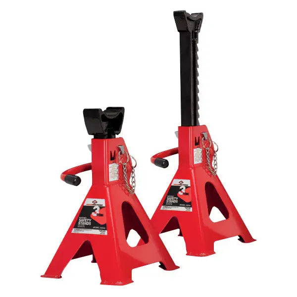 3 Ton Ratchet Jack Stand with Double Locking - Heavy Duty Car Lift Support for Vehicle Maintenance & Repair (Pair) - Perfect for DIY Auto Work, Garage Safety, and Emergency Roadside Assistance