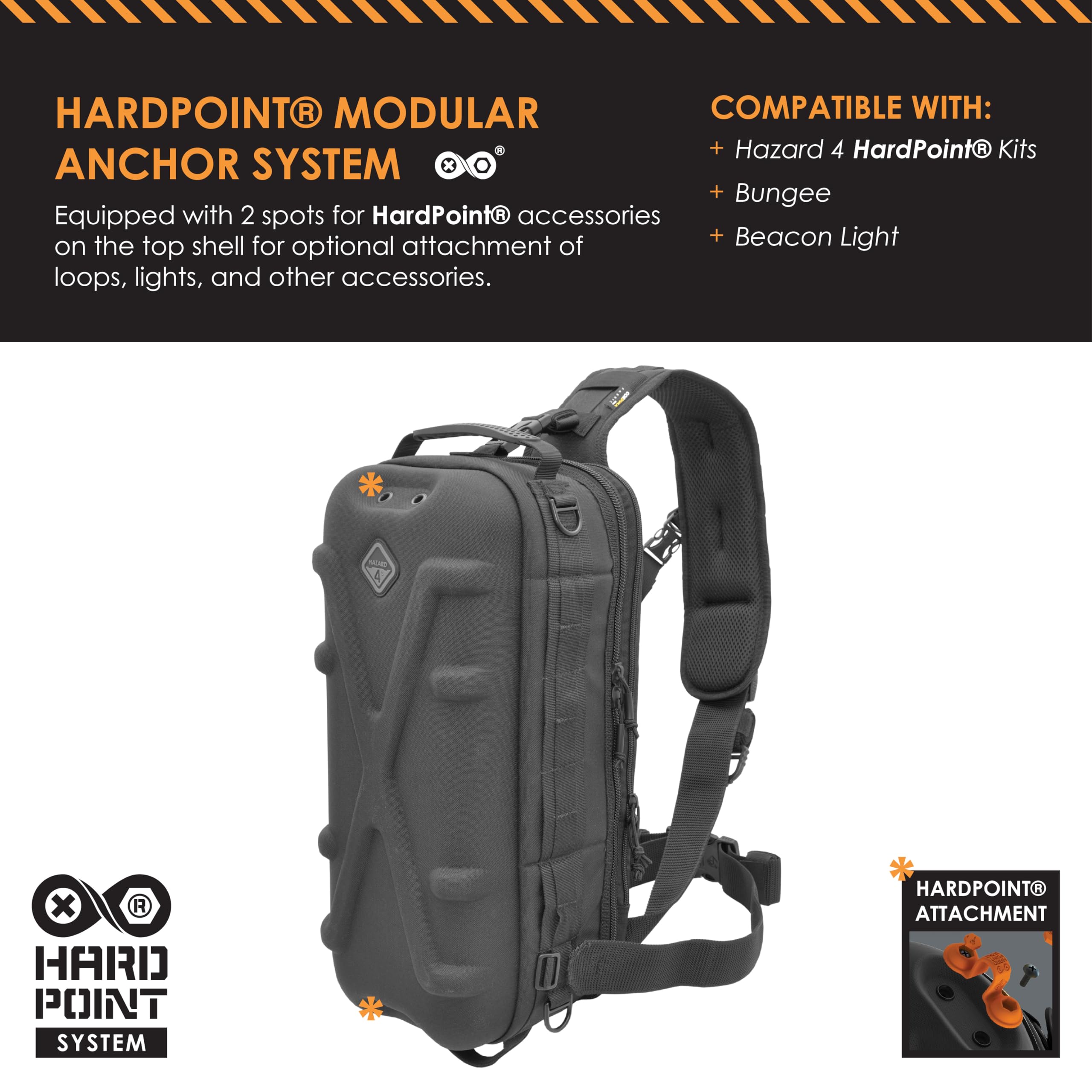 HAZARD 4 Plan B Tactical Sling Bag - Military-Grade Hard Shell Camera Backpack with Modular Webbing System for Outdoor Adventure, Photography & Travel