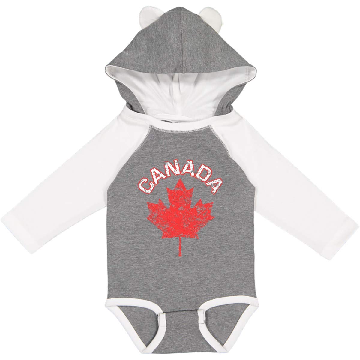 Inktastic Canada Maple Leaf Long Sleeve Baby Bodysuit - Soft Cotton Infant Onesie for Boys & Girls - Perfect for Canadian Pride, Family Photos & Holiday Outfits