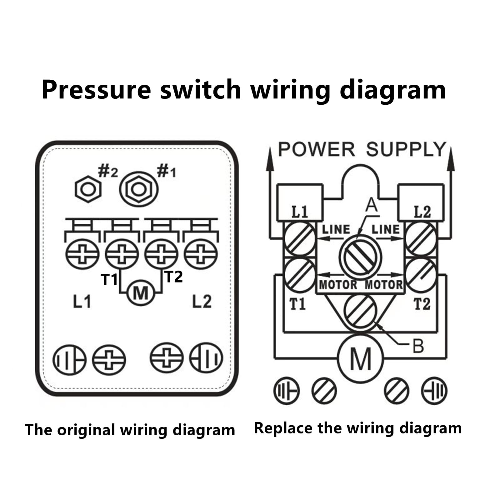 Craftsman Air Compressor Pressure Switch 105/135psi - CAC-4336 1/4