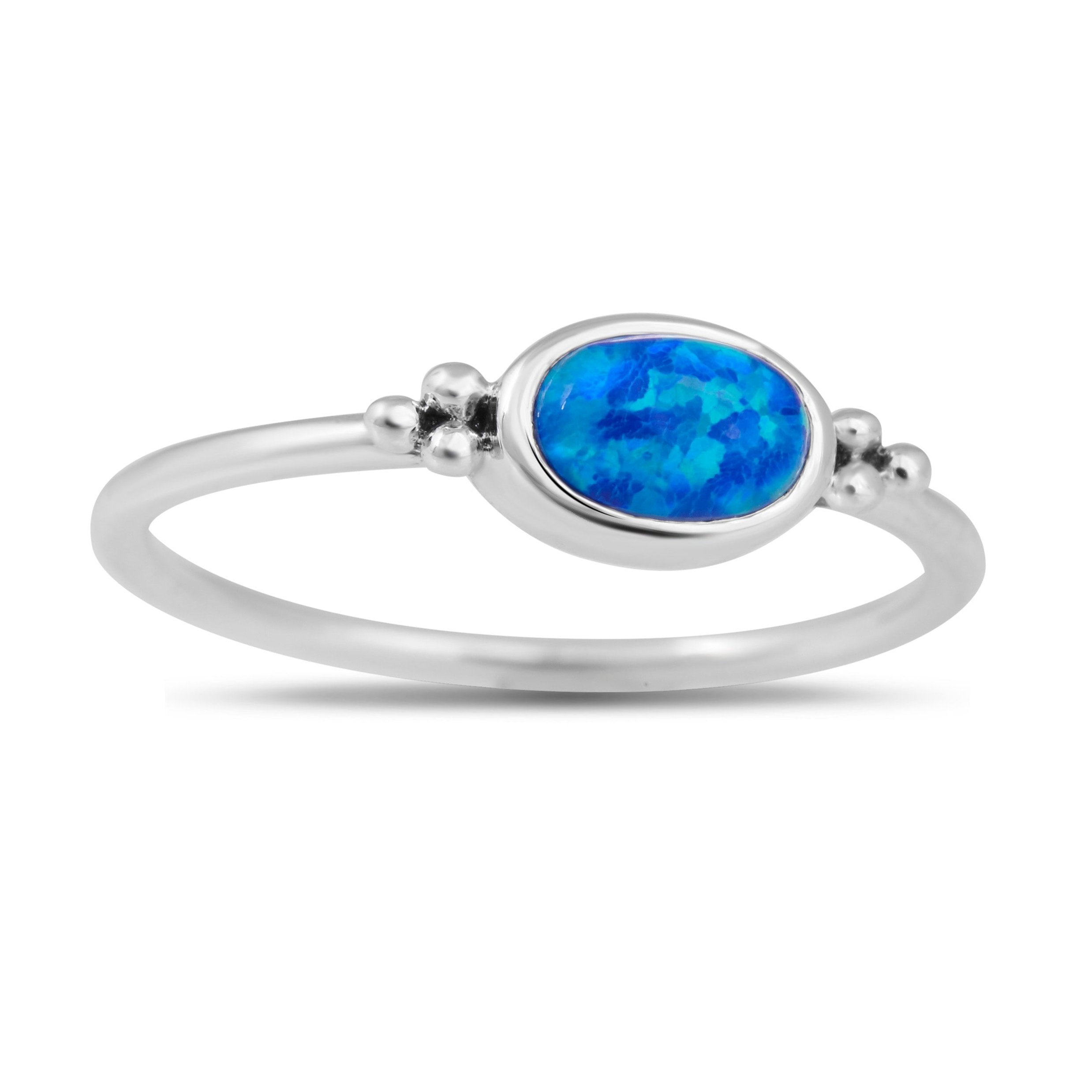 Stunning Blue Opal Ring for Women – Elegant Sterling Silver Jewelry for Everyday Wear & Special Occasions