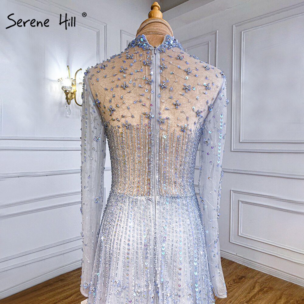Serene Hill Muslim Pink A-Line Evening Dress with Luxury Beaded Crystal Details - Elegant Women's Party Gown LA71227A for Weddings, Galas & Special Occasions