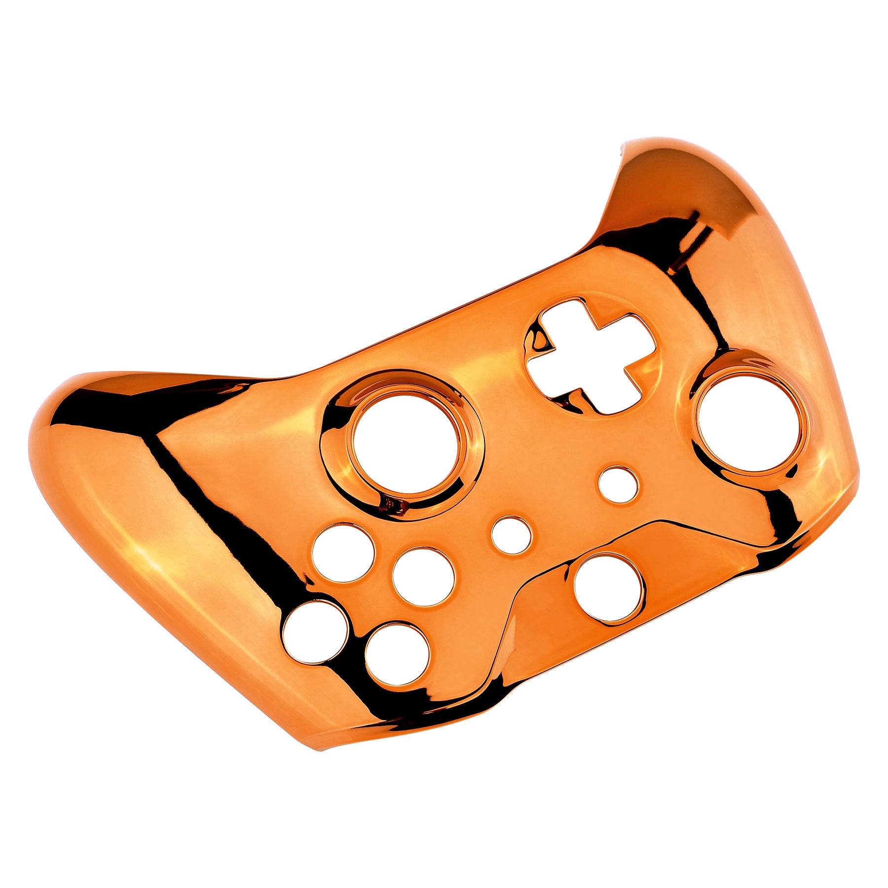 eXtremeRate Chrome Orange Front Housing Shell Faceplate for Xbox One S & Xbox One X Controller (Model 1708) - Custom Replacement Cover for Enhanced Gaming Experience - Perfect for Gaming Enthusiasts & DIY Modders