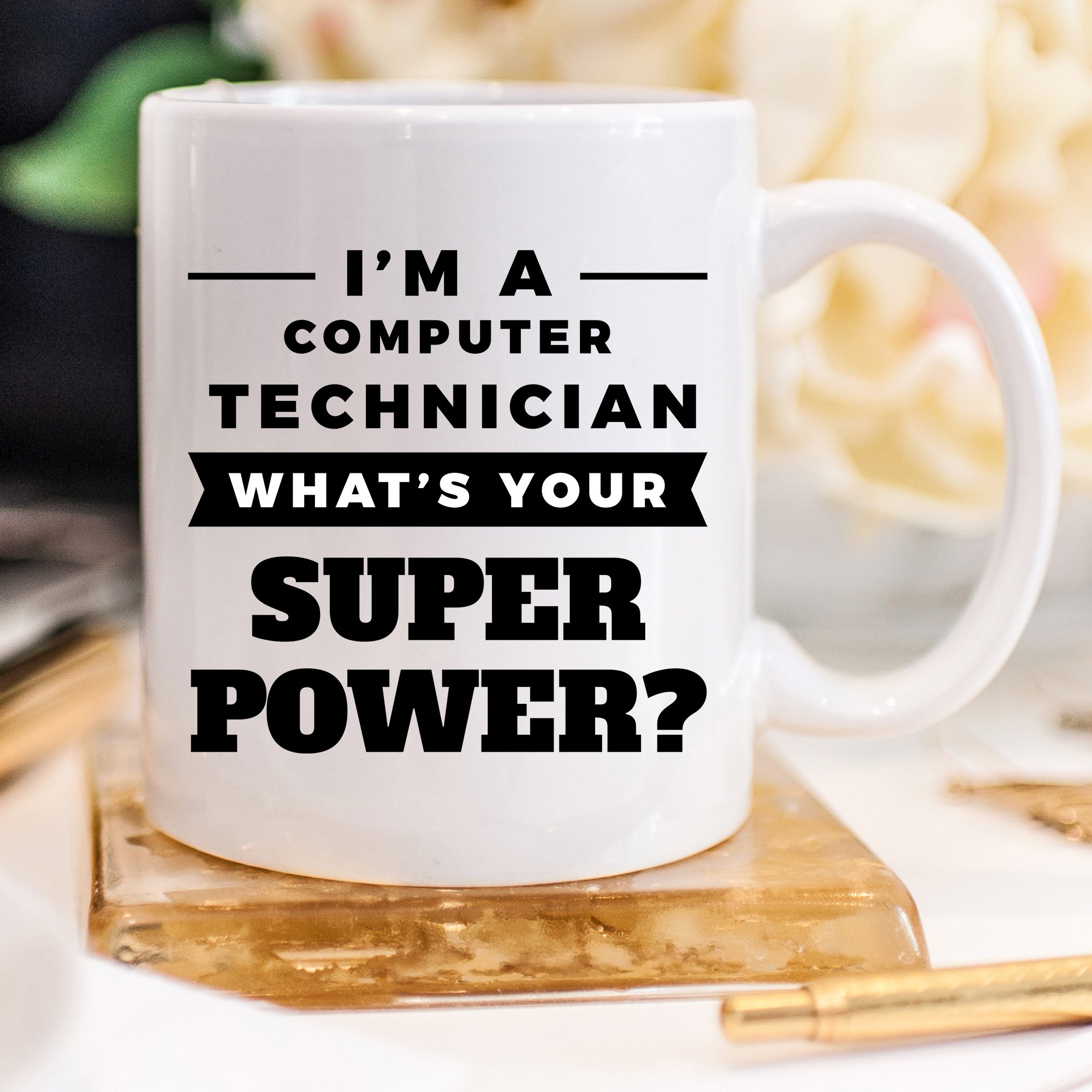 Funny Computer Technician Coffee Mug - 11oz Ceramic Cup for IT Professionals | Perfect Gift for Tech Support, Programmers & Engineers | Office, Home & Work Use