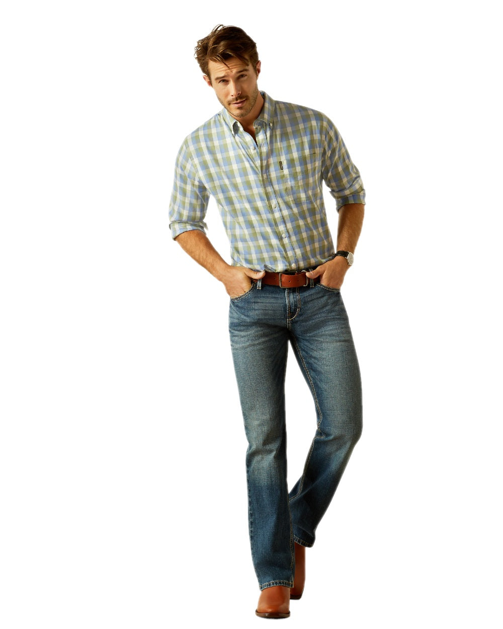 Ariat Men's Napa Western Shirt - Comfortable Long Sleeve Button-Up for Cowboy, Ranch Work & Casual Wear