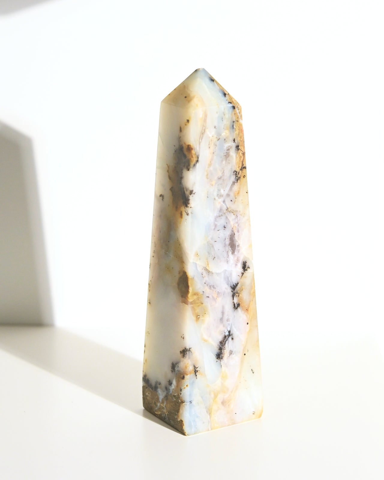 Peruvian Blue Opal Crystal Tower - 6.5 Inch Healing Stone for Meditation, Reiki & Home Decor