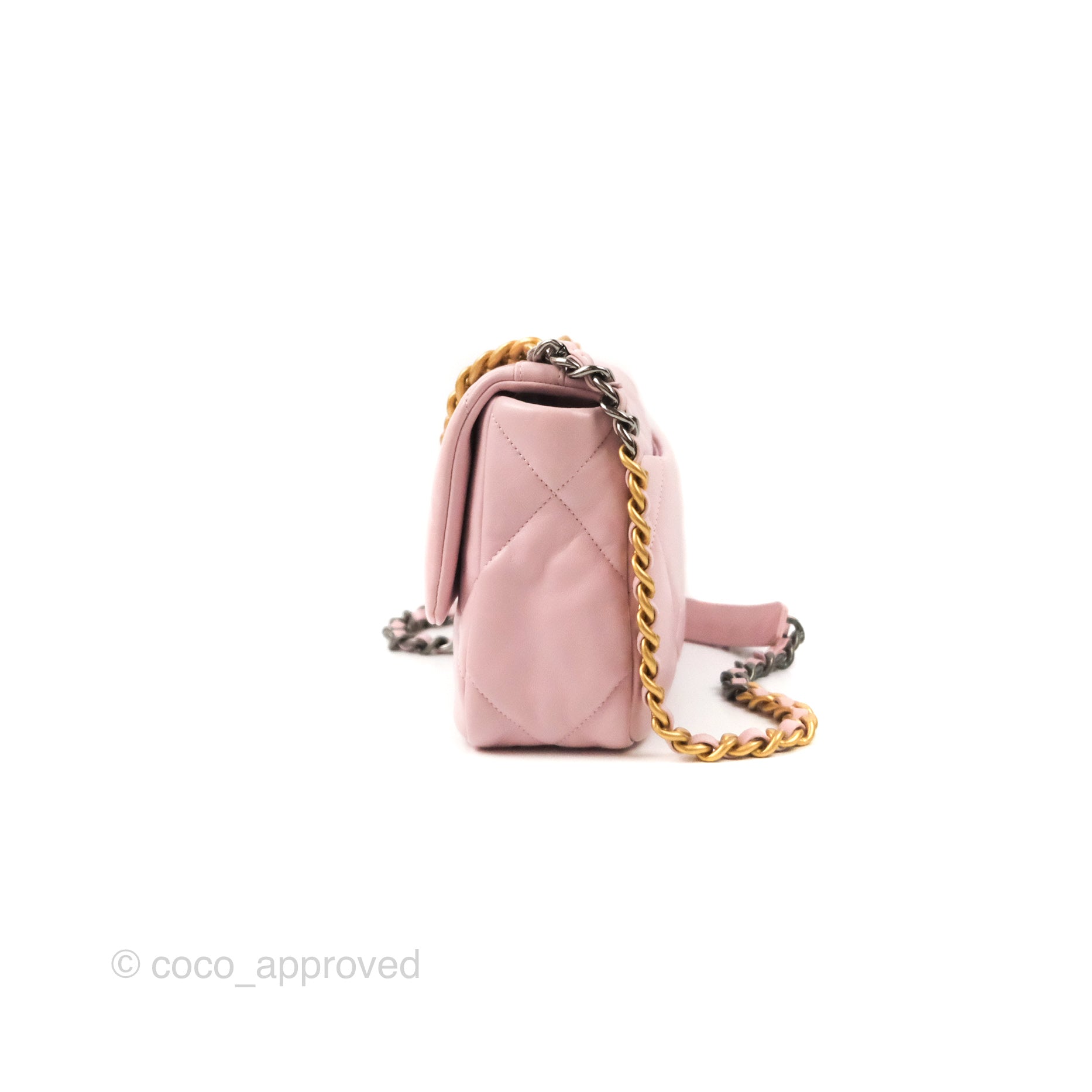 Chanel 19 Small Flap Bag Rose Clair Lambskin Leather with Mixed Hardware 21S Collection - Perfect for Date Night & Luxury Fashion Accessories