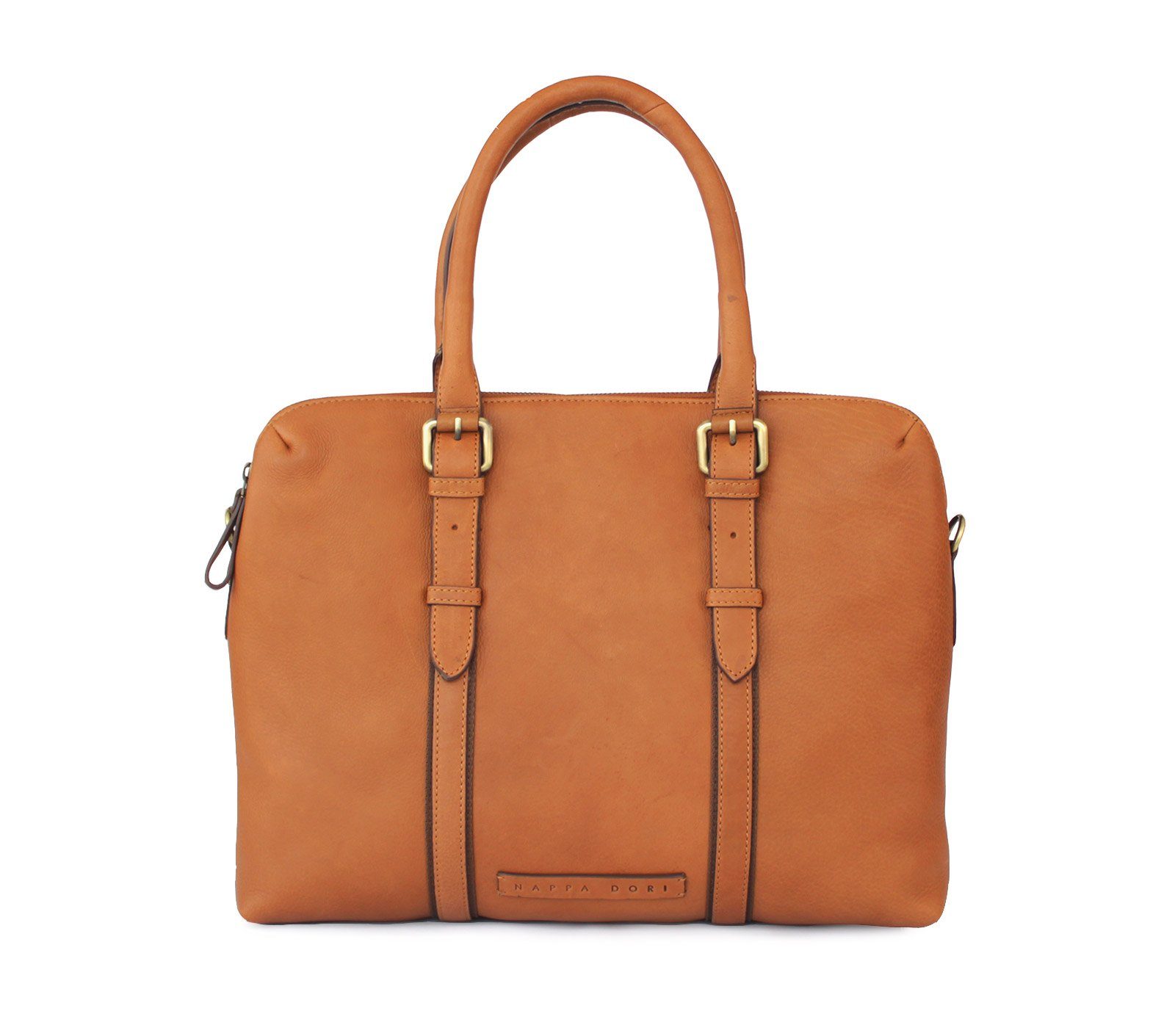 Premium Genuine Leather Dual Zip Laptop Bag for Men & Women - Stylish & Durable Business Backpack for Work, Travel & College (Fits 15.6 Inch Laptops)