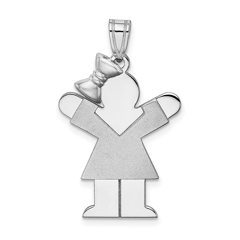 14K White Gold Engravable Bow Charm Necklace for Women - Elegant Baby Girl Pendant Jewelry, Perfect Gift for Her - Ideal for Birthdays, Anniversaries, and Special Occasions