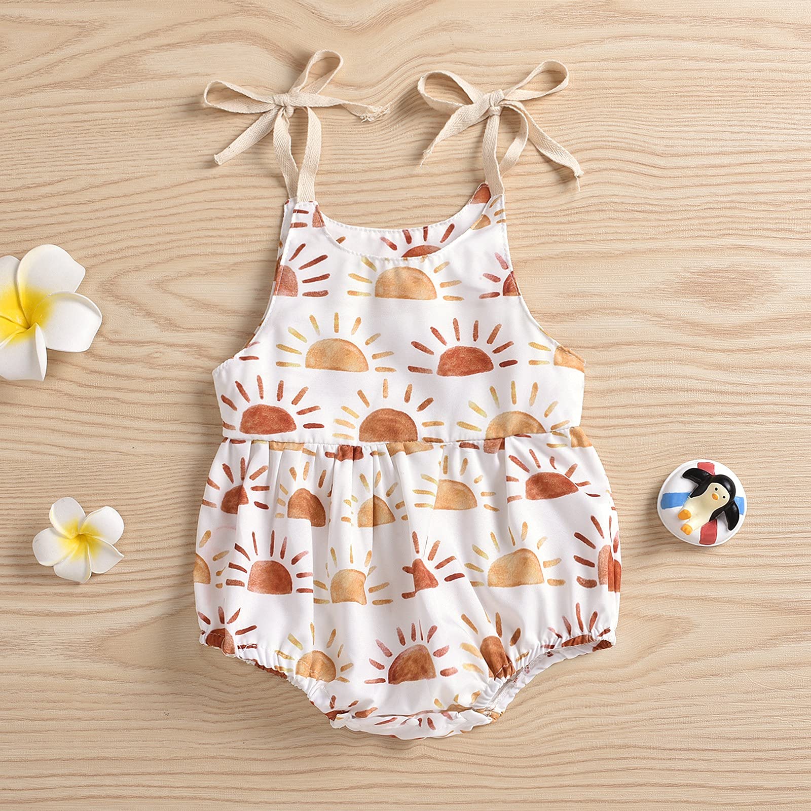 Floral Romper for Baby Girls - Spaghetti Strap One-Piece Jumpsuit with Shorts | Newborn & Toddler Summer Outfit | Perfect for Playdates, Beach Trips & Family Photos