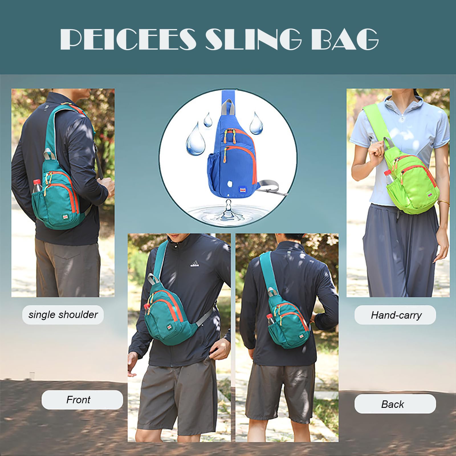 Waterproof Unisex Small Sling Backpack - Lightweight Crossbody Shoulder Bag for Travel, Hiking & Daily Use (Perfect for Outdoor Adventures, Commuting & Shopping)