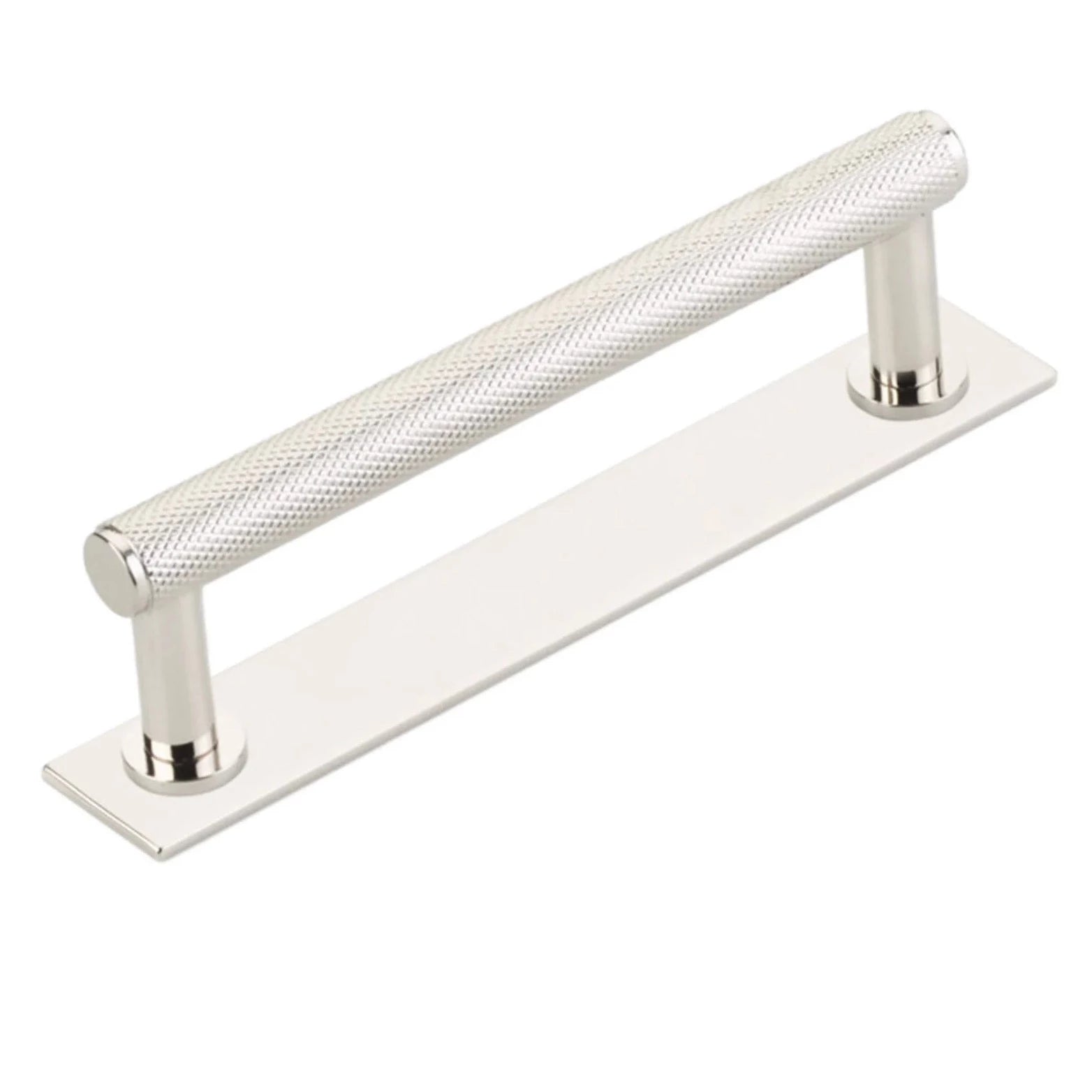Polished Chrome Knurled Drawer Pulls and Cabinet Knobs with Optional Backplate - Modern Kitchen & Bathroom Hardware for Cabinets, Dressers, and Furniture