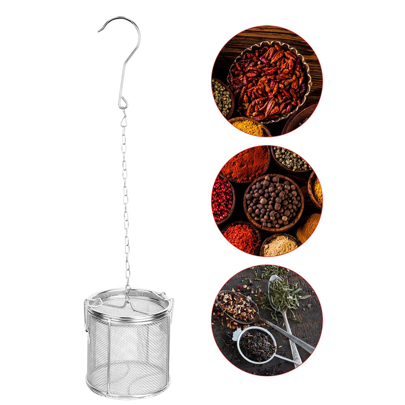 Premium Stainless Steel Spice Filter - Fine Mesh Tea Strainer & Seasoning Sieve for Home Kitchen | Perfect for Brewing Tea, Straining Soup, and Filtering Spices