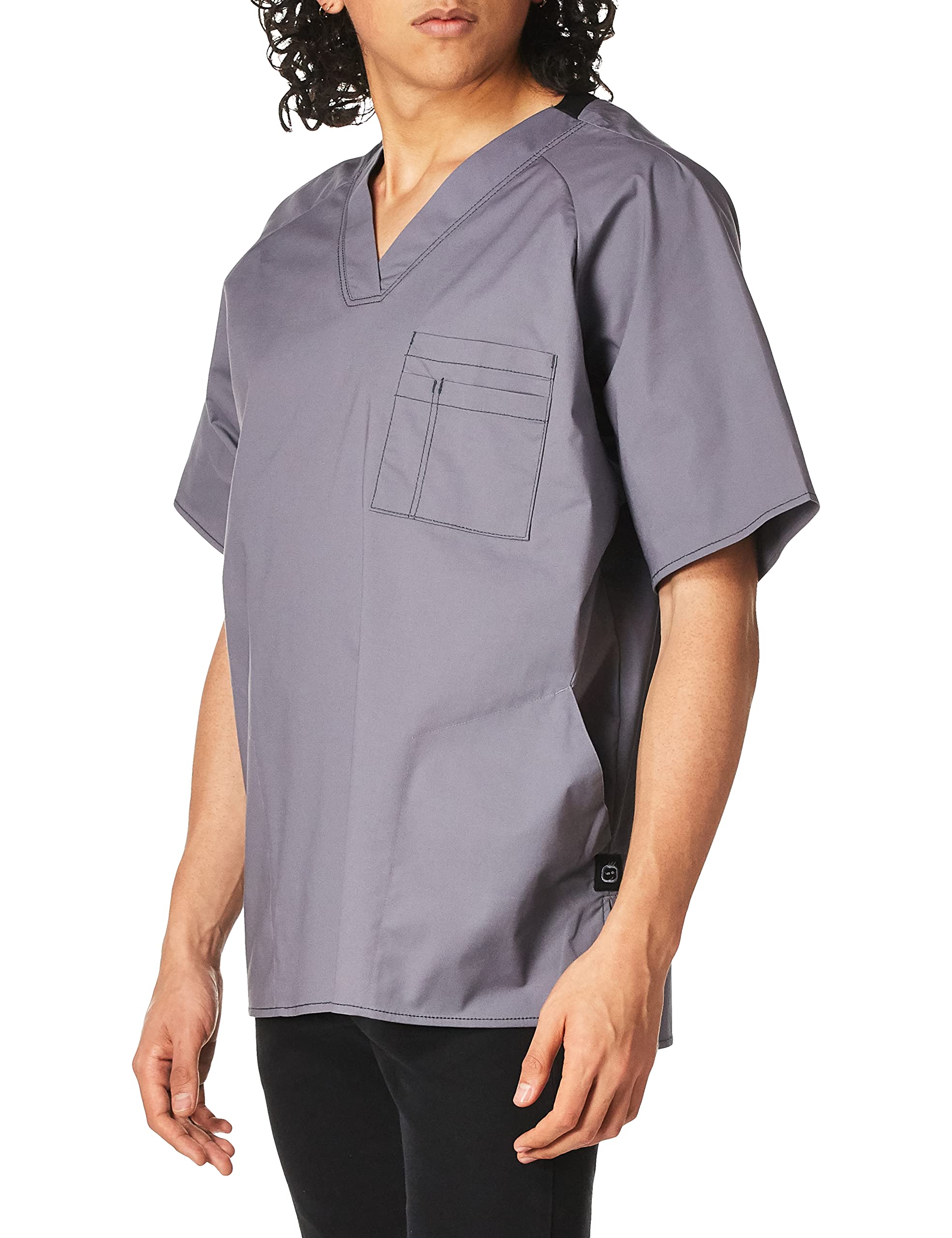 WonderWink Men's Wonderflex Anchor Solid Scrub Top - Comfortable Medical Uniform for Doctors & Nurses - Perfect for Hospital Shifts, Clinical Work & Healthcare Professionals