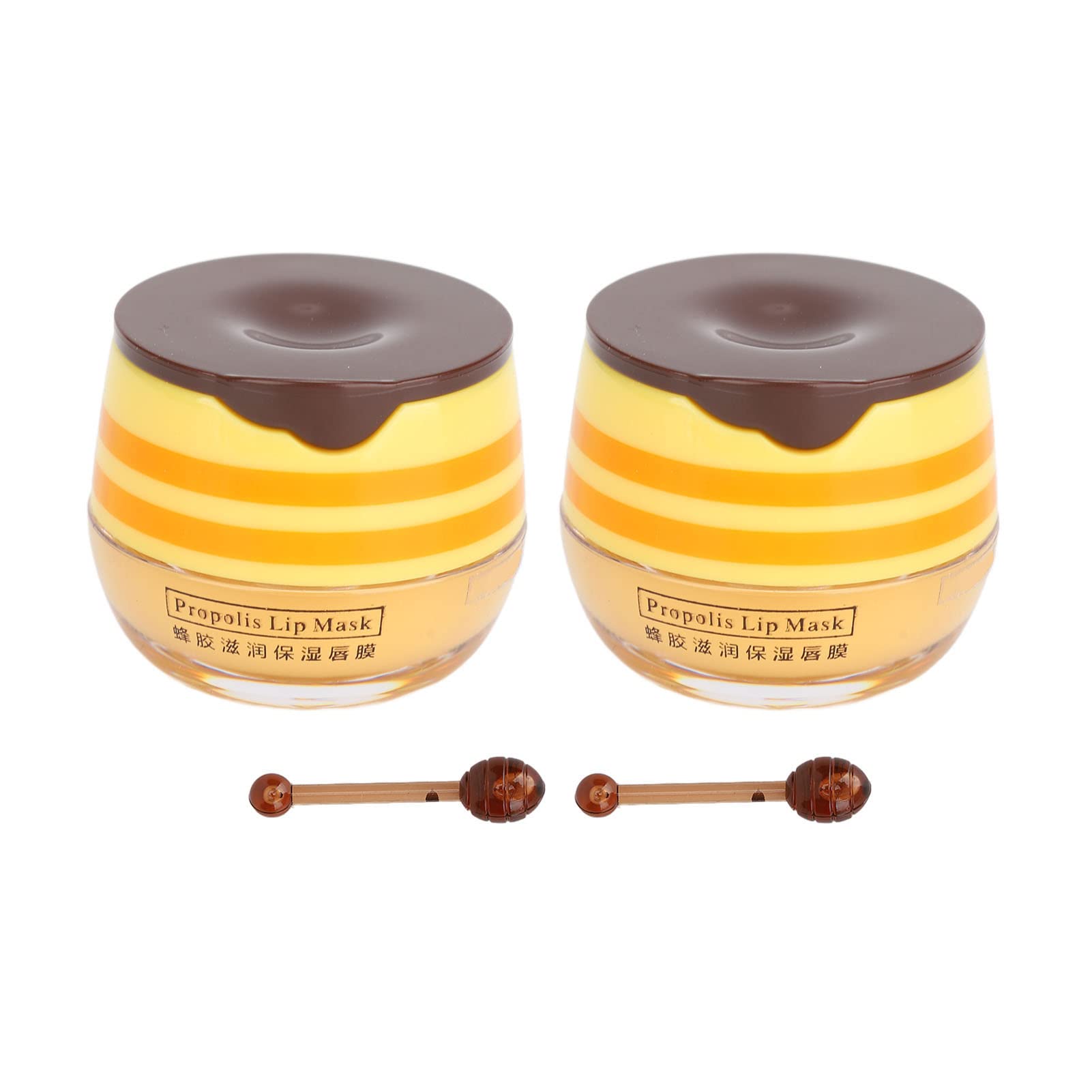 2PCS Honey Bee Lip Balm Set - Moisturizing & Exfoliating Beeswax Lip Care for Hydrated, Shiny Lips | Natural Nourishing Lip Repair Mask & Moisturizer | Perfect for Dry Lips, Winter Care & Daily Lip Treatment