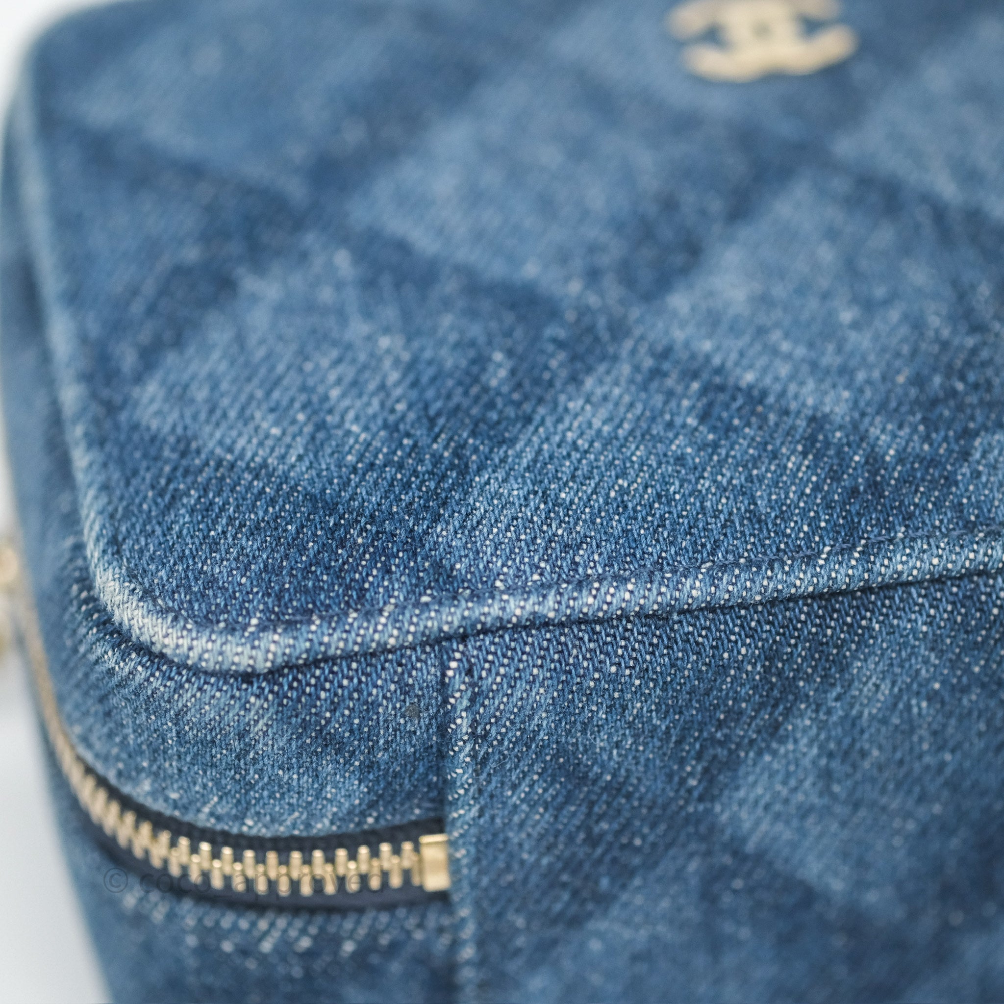 Chanel Quilted Denim Camera Bag with Gold Hardware - Perfect for Everyday Use & Special Occasions
