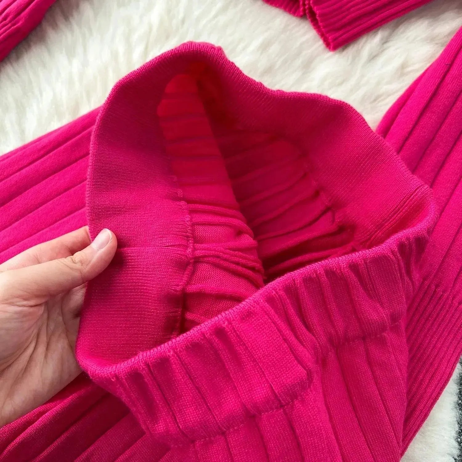 Stylish Women's Casual Ribbed Two Piece Sweater Set - Soft Knit Pullover & Cardigan Combo for Fall & Winter - Perfect for Office, Date Night and Weekend Outfits