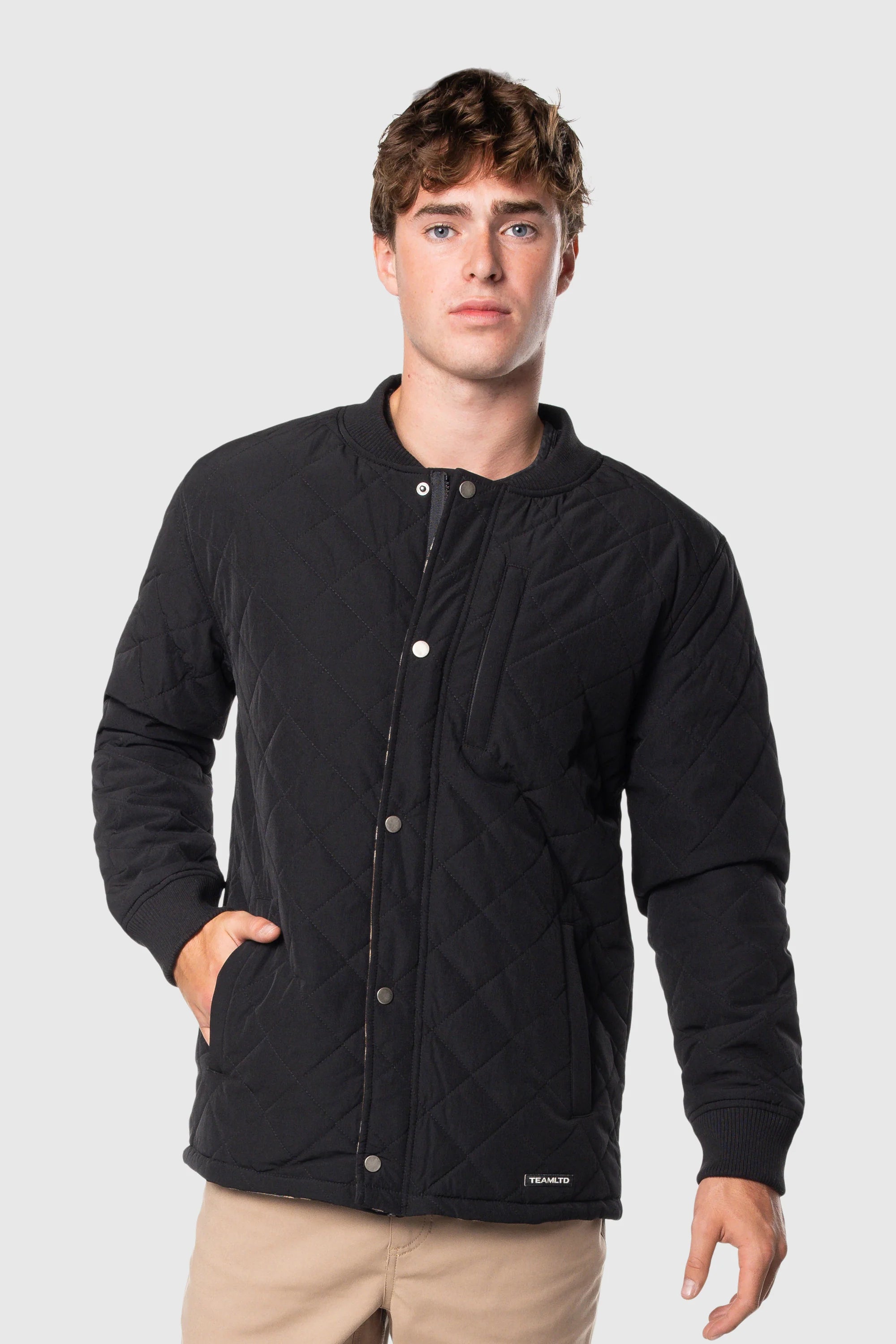 Quilted Bomber Jacket for Men - Stylish Black Puffer Coat with Warm Quilted Design | Perfect for Winter, Fall & Outdoor Activities