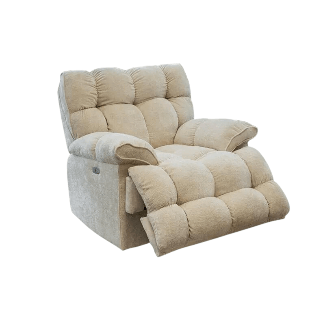Premium White Chenille Wool Electric Recliner Chair - Modern Stylish Living Room Furniture for Relaxation & Home Theater Comfort