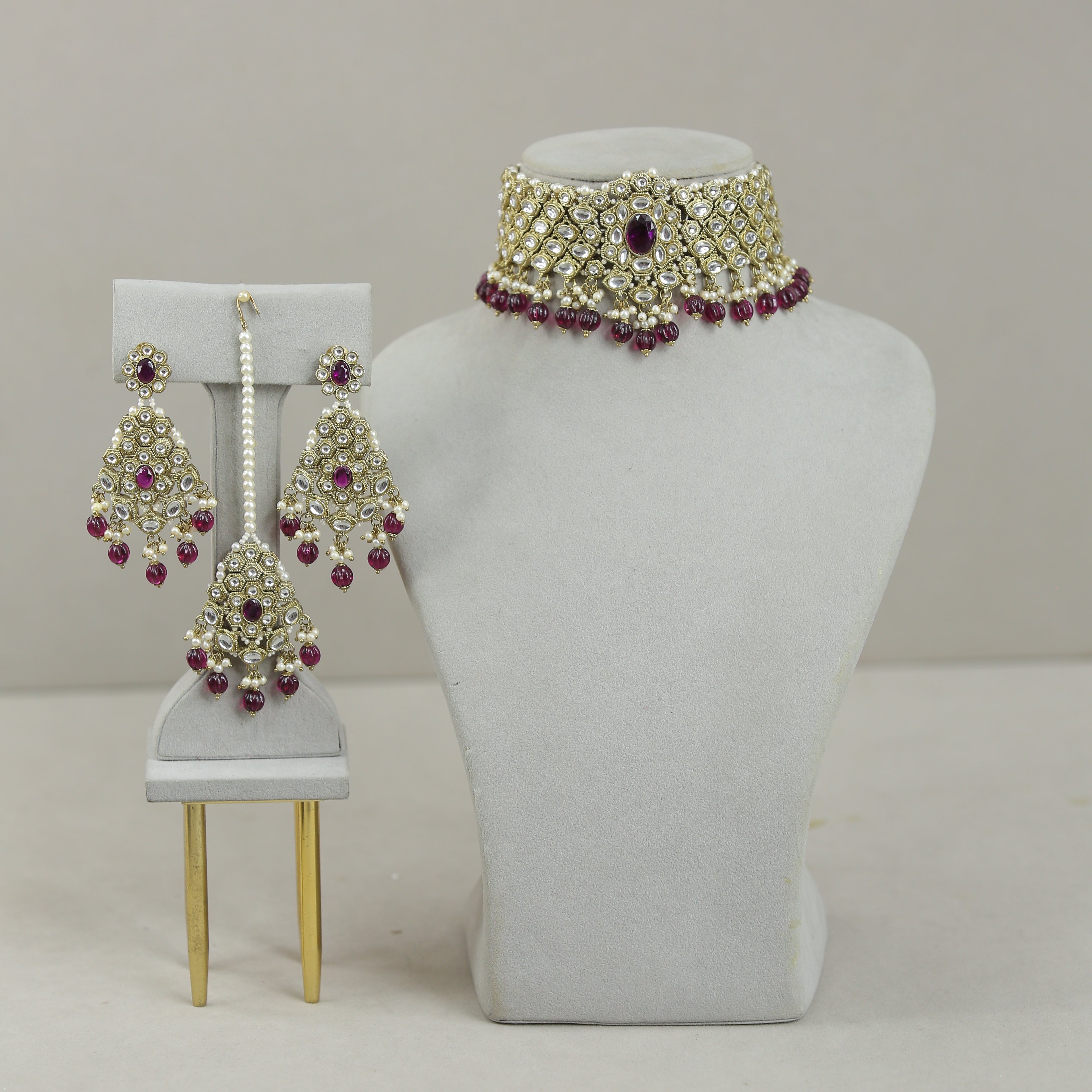 Avisha Kundan Full Set Jewelry - Exquisite Indian Bridal Necklace Set for Weddings & Special Occasions