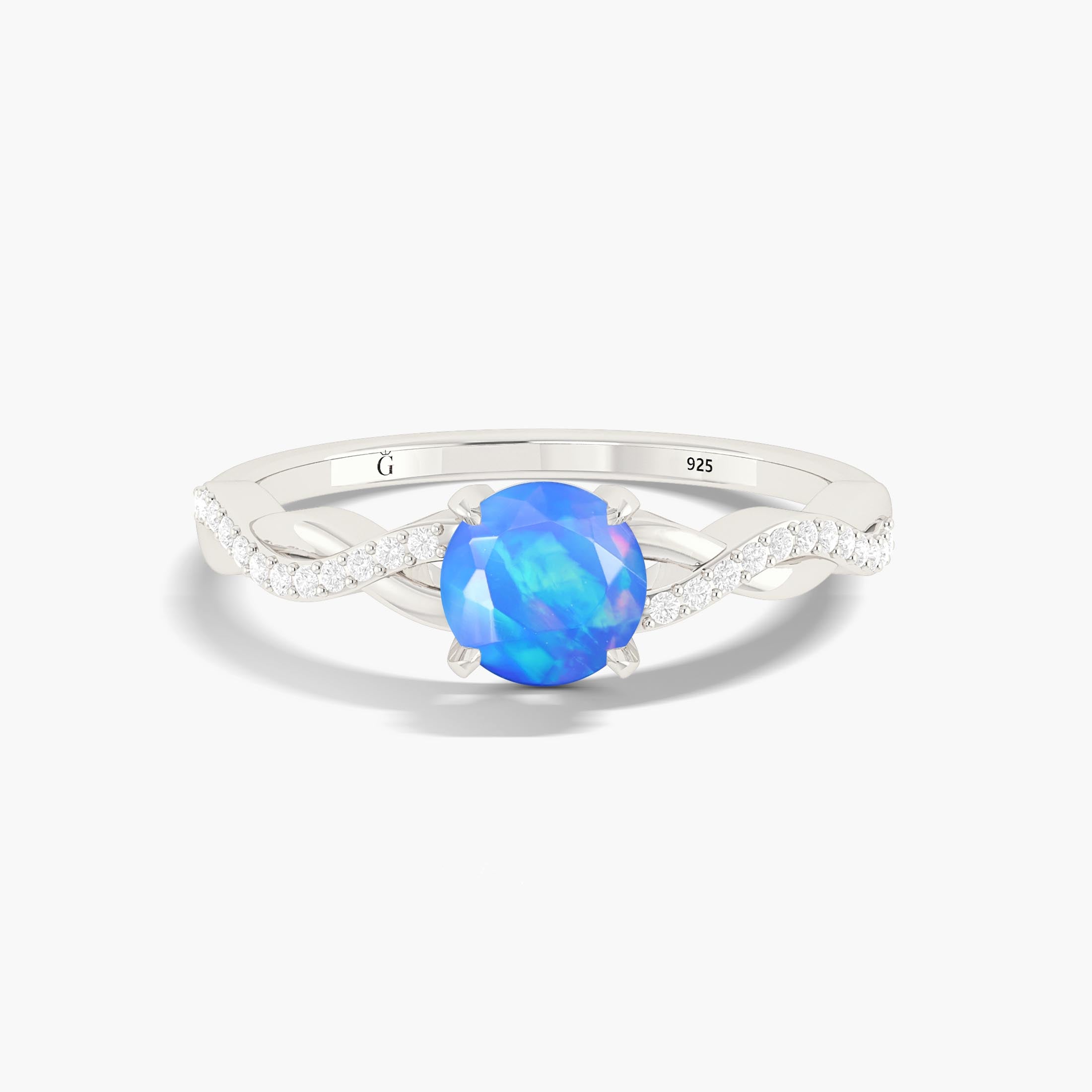 Ethiopian Opal Engagement Ring - Round Black Fire Opal Ring for Women, 14K Gold/Platinum/Silver, Perfect for Wedding, Proposal, Anniversary & Special Occasions