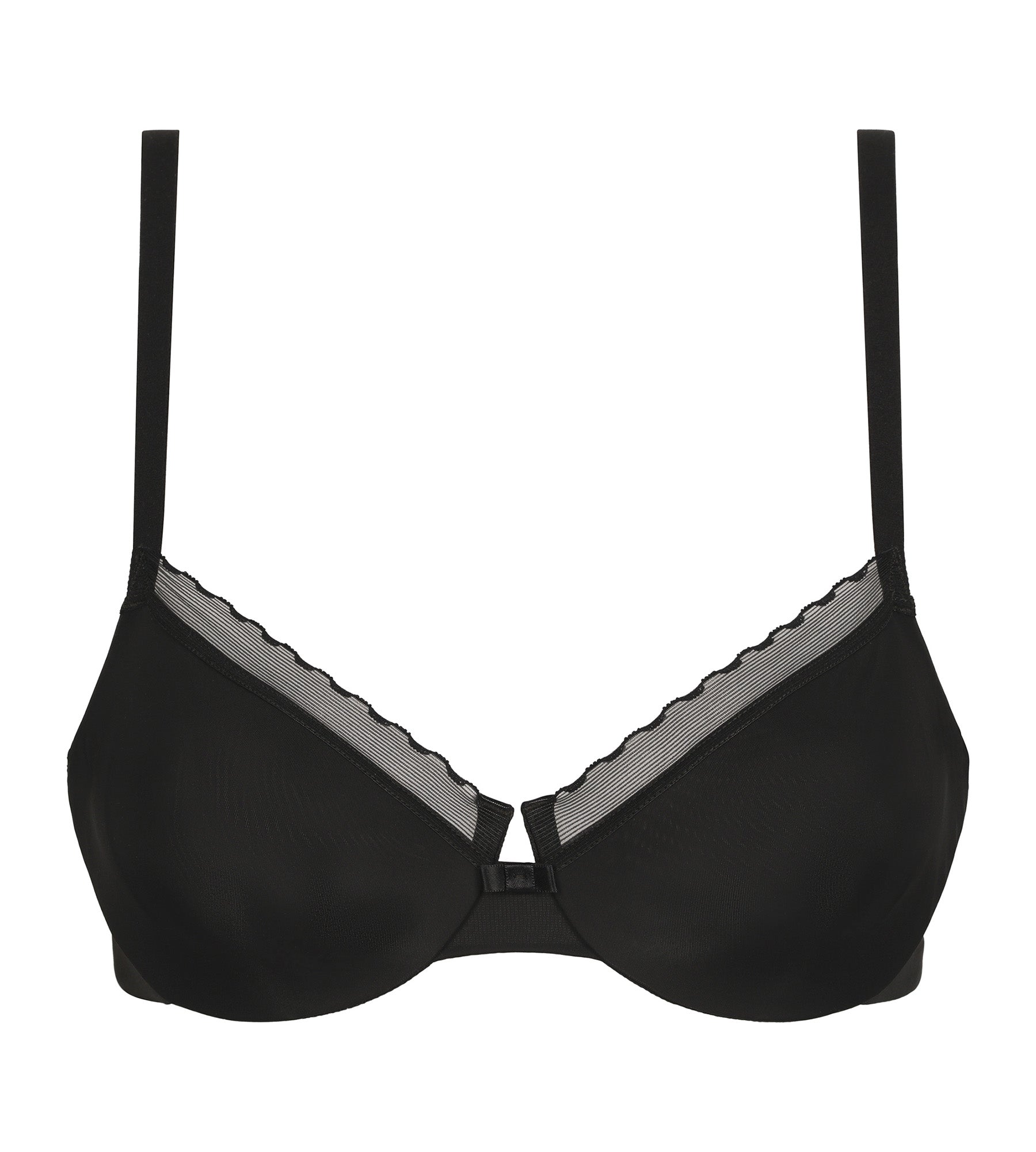Black Dim Daily Comfort Microfiber & Tulle Full Coverage Bra - Perfect for Work, Yoga & Everyday Wear