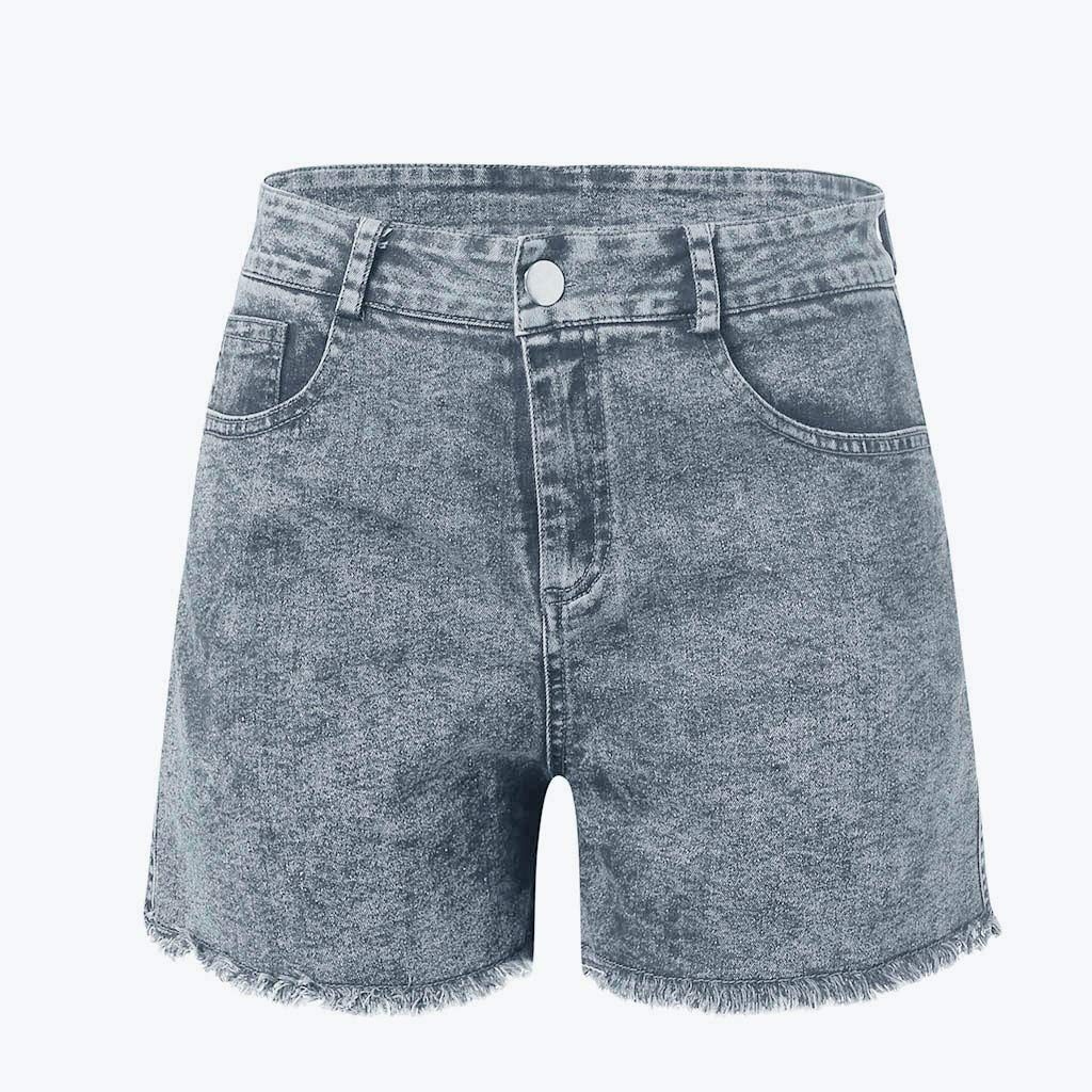 Women's High Waisted Distressed Denim Shorts - Stretch Slim Fit Ripped Jean Shorts for Summer | Casual Wear, Beach Outfits, Street Style