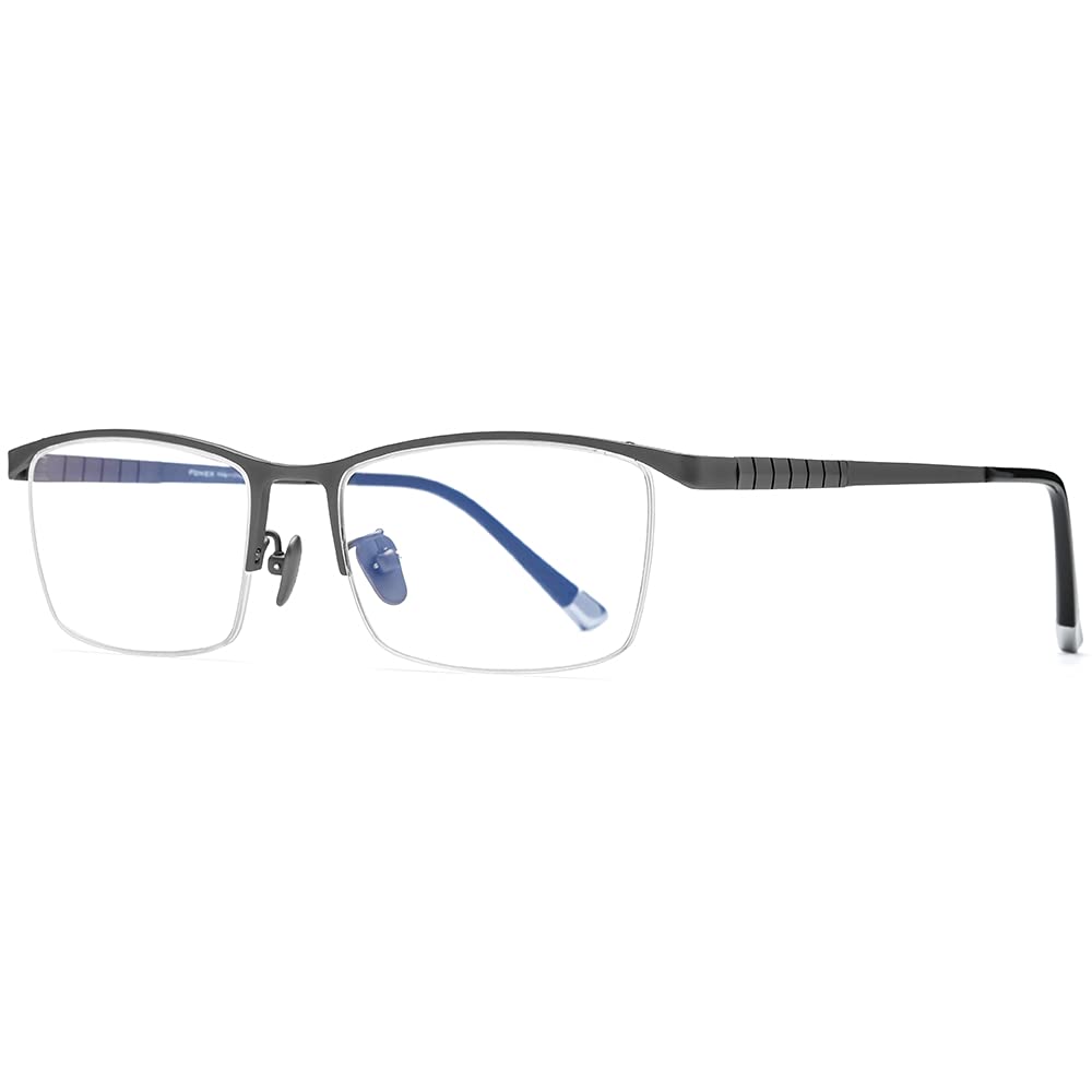 Premium Titanium Eyeglass Frames for Men - Lightweight Square Optical Glasses F85641 | Durable & Stylish for Work, Reading & Everyday Use