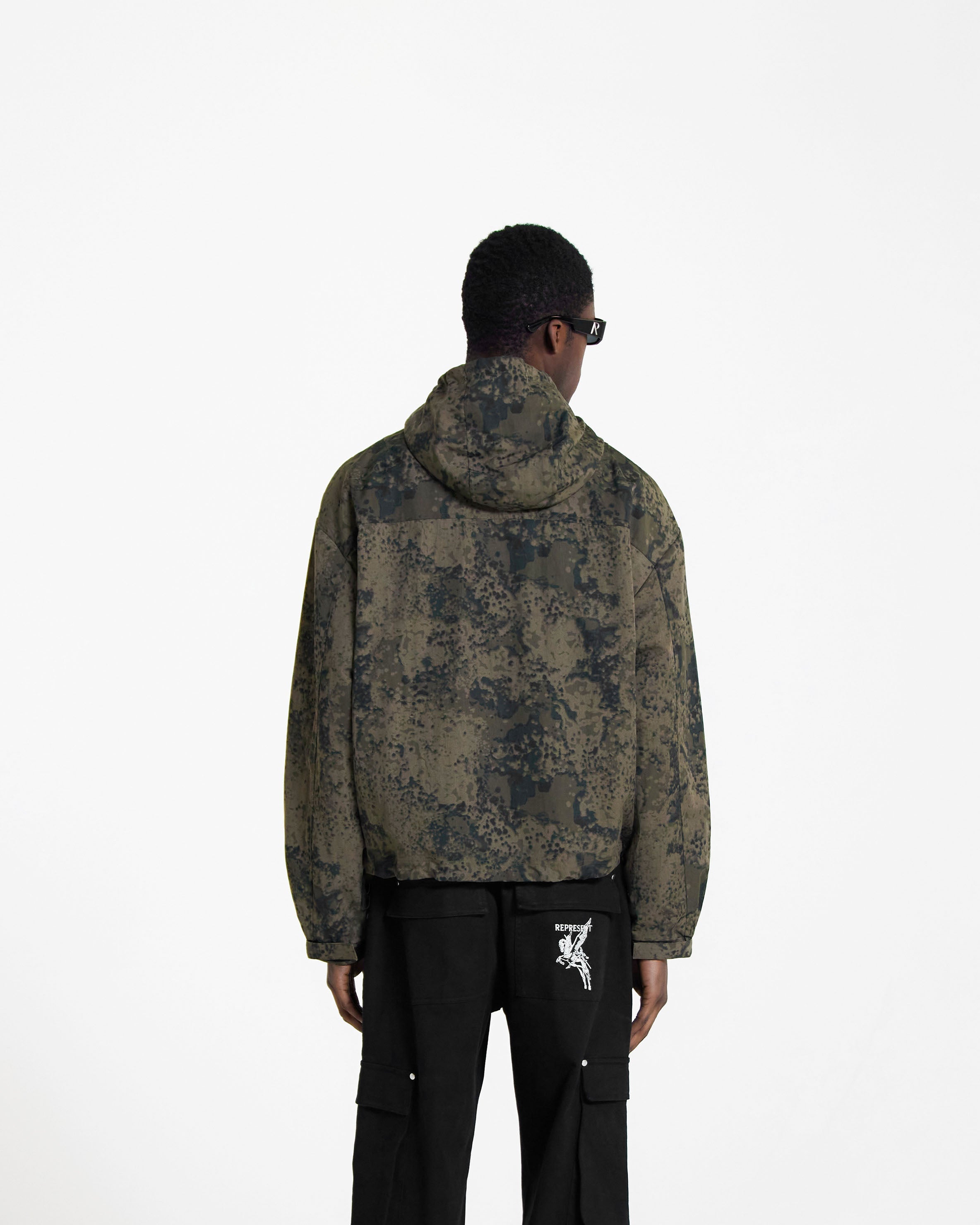 Men's Camo Hooded Track Jacket - Lightweight Athletic Zip Up Jacket for Running, Gym & Outdoor Sports