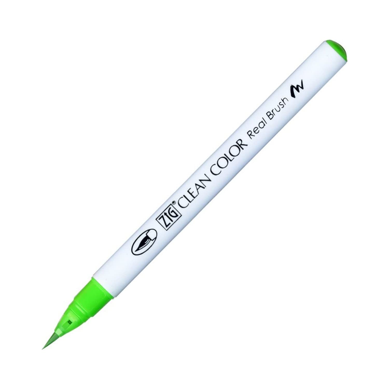 Kuretake ZIG Clean Color Real Brush Pen - Fluorescent Green Ink for Calligraphy, Hand Lettering & Art Projects | Perfect for Bullet Journals, Scrapbooking & DIY Crafts