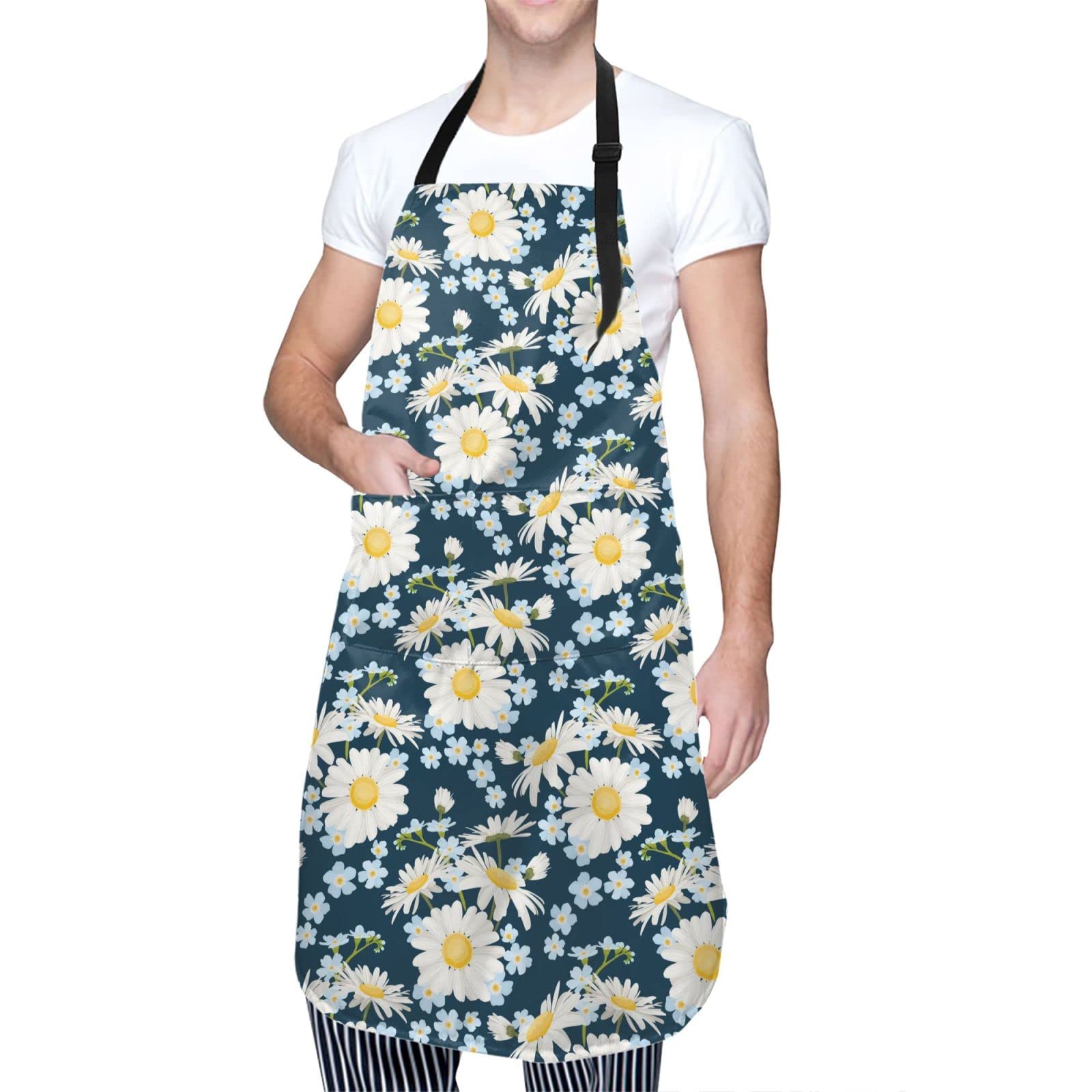 Waterproof Leopard Print Apron with Adjustable Straps & 2 Pockets - Animal Print Kitchen Apron for Men & Women - Perfect for Cooking, Baking, BBQ & Home DIY Projects
