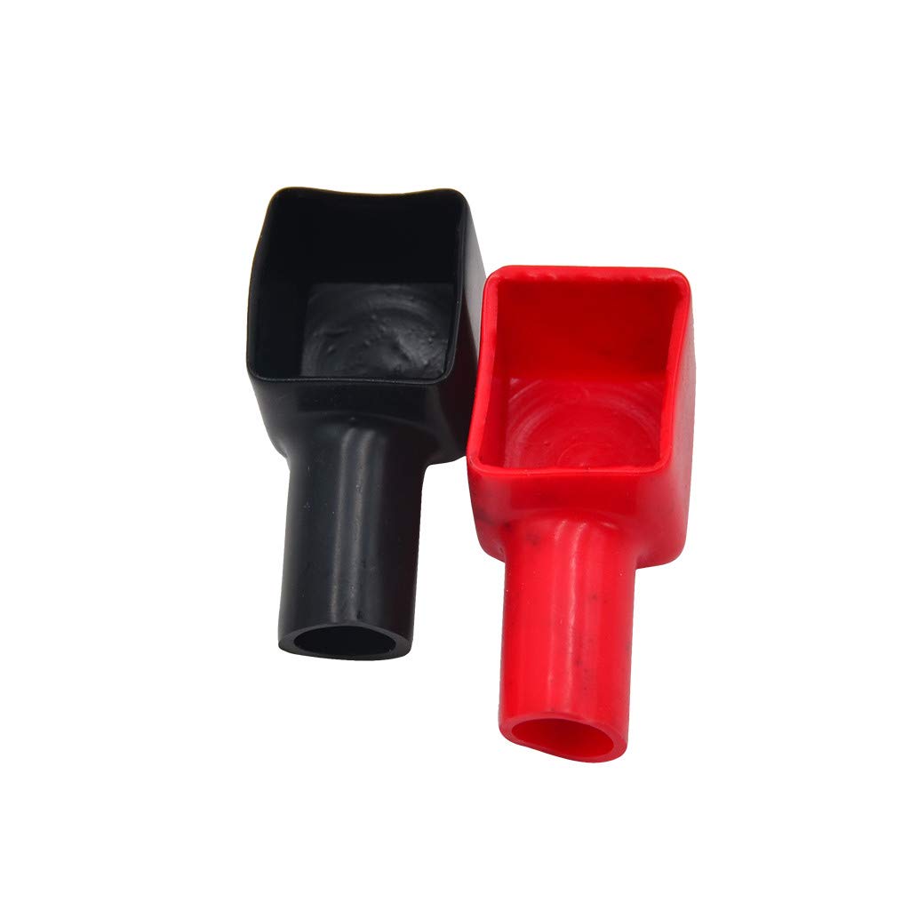Red 1 Air Black Negative Car Battery Terminal Covers - Positive & Negative Pair for Vehicle Protection | Durable Car Exterior Accessories & Door Guards for Enhanced Safety