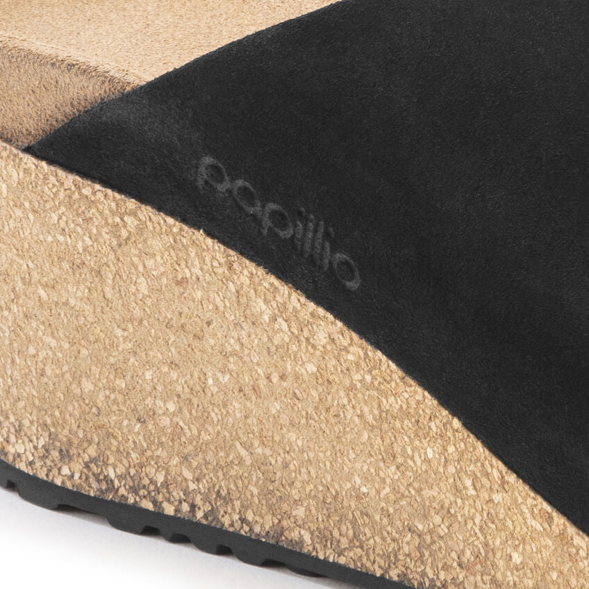Birkenstock Papillio Namica Suede Leather Sandals for Women - Comfortable Black Slide Sandals for Casual Wear, Walking & Summer Outfits