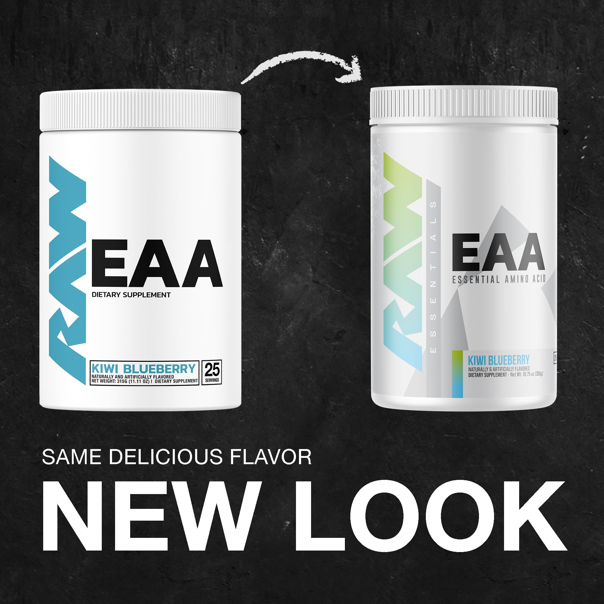 RAW EAA Essential Amino Acids Powder - Kiwi Blueberry Flavor (25 Servings) | Pre-Workout Energy Supplement for Strength, Endurance & Muscle Recovery | BCAA Amino Acid Powder for Men & Women | Ideal for Gym, Fitness & Post-Workout Recovery
