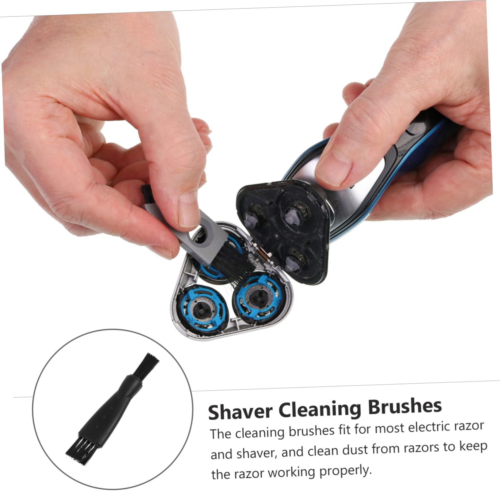 NOLITOY 10 Pack Electric Shaver Cleaning Brushes - Premium Replacement Bristle Brushes for Electric Razors & Shavers - Maintain Shaving Performance & Extend Blade Life - Perfect for Philips, Braun & Remington Shavers - Home & Travel Grooming Essential