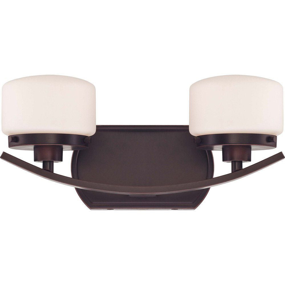 Nuvo Lighting 60 5122 Austin Collection Two Light Bathroom Vanity Wall Mount in Russet Bronze Finish - Perfect for Modern Bathroom Decor and Vanity Lighting