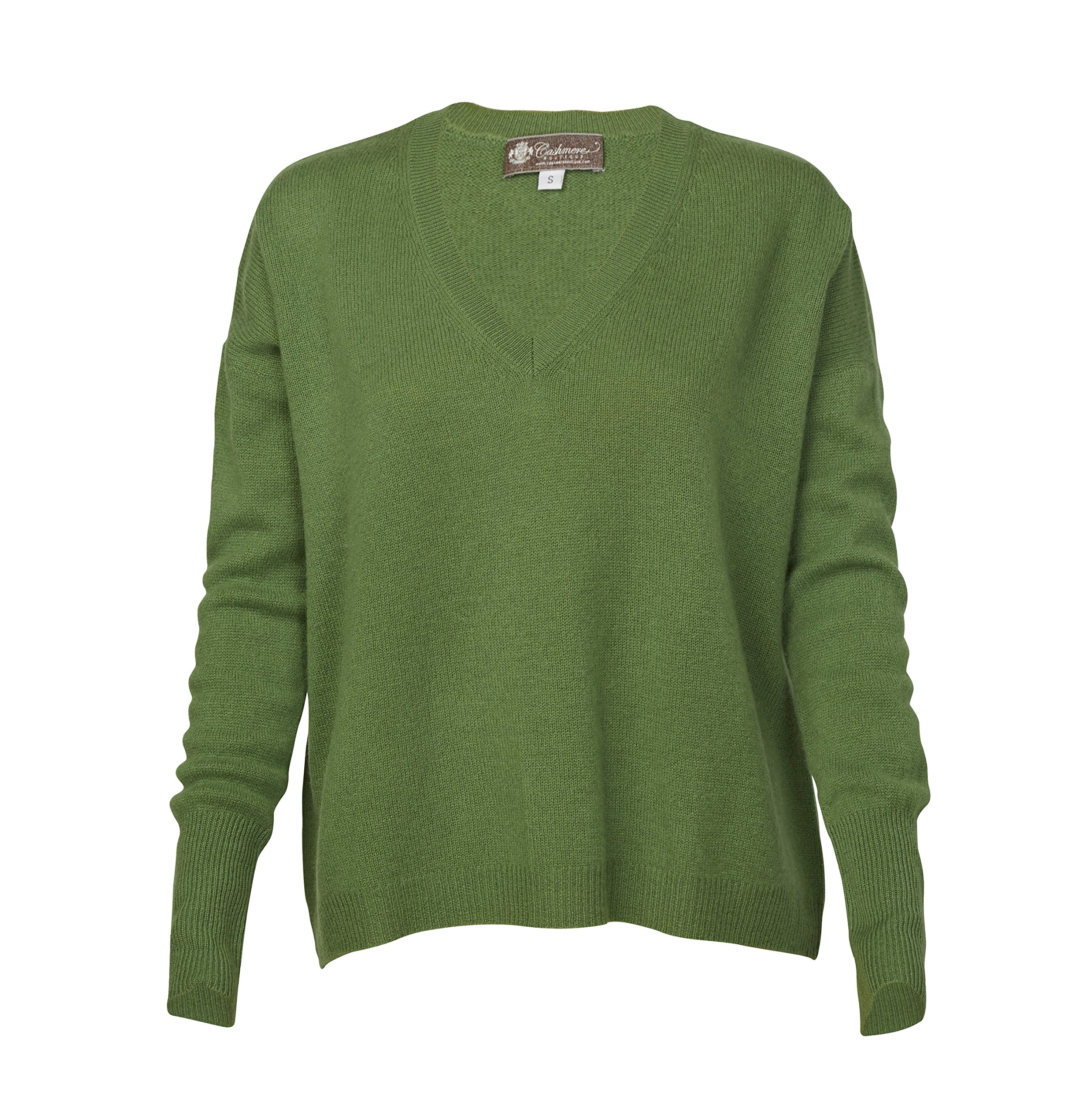 100% Pure Cashmere Women's V-Neck Sweater - Soft Loose Fit Boyfriend Pullover with Long Sleeves | Classic Winter Knitwear for Office, Dating & Casual Outfits
