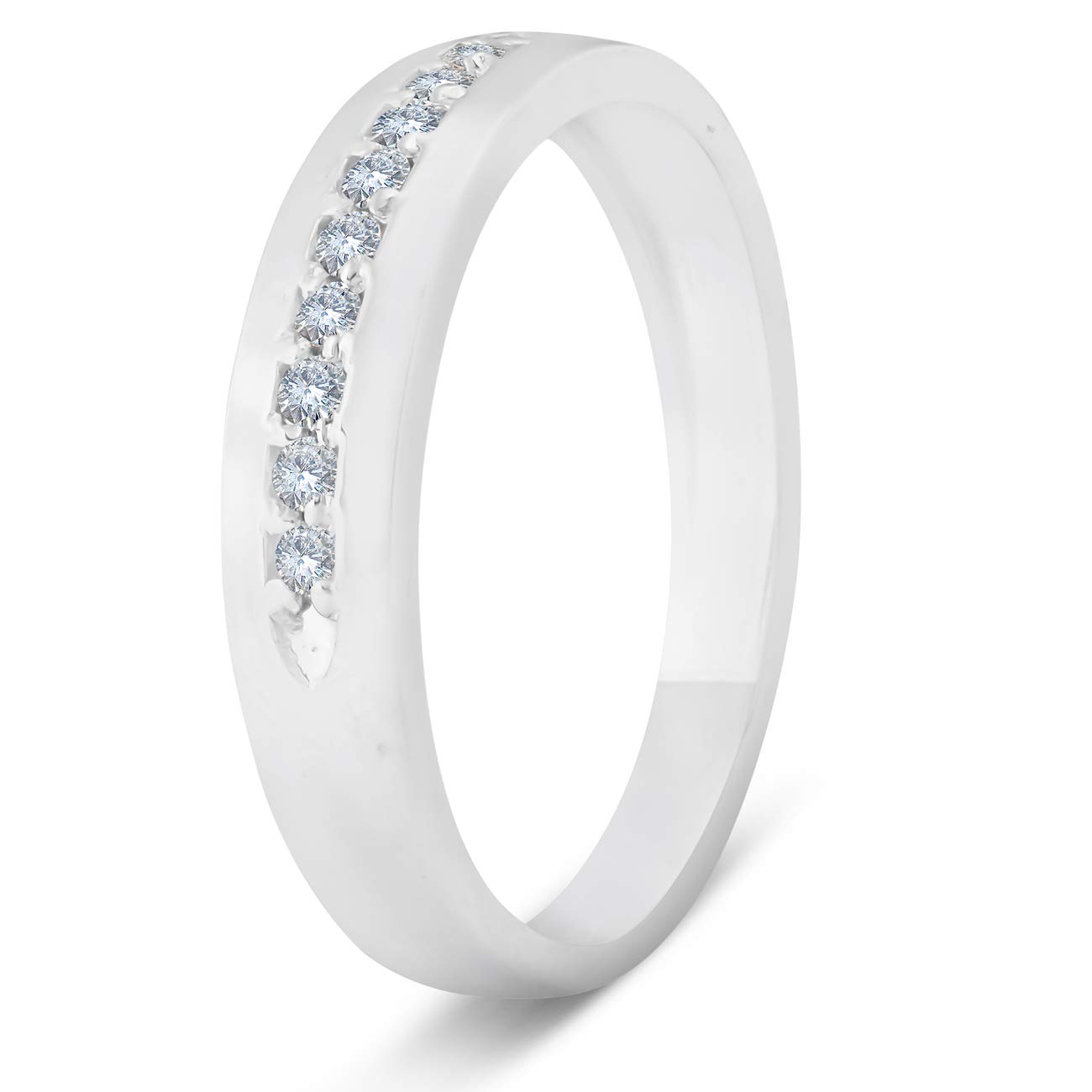 1/4ct Diamond Wedding Ring for Men - 10k White Gold Anniversary Band - Perfect for Proposals, Engagements & Special Occasions