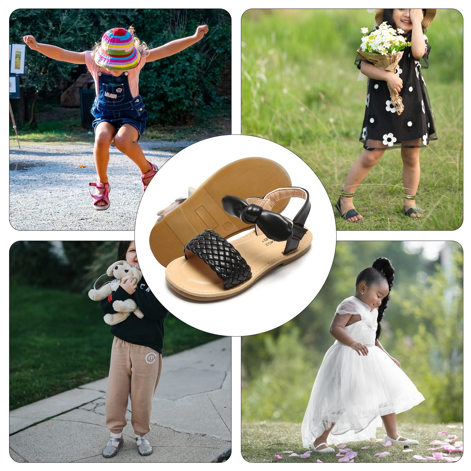SEAUR Girls & Boys Toddler Sandals - Soft PU Leather Flat Summer Sandals for Kids, Baby & Toddler - Perfect for Outdoor Play, Beach & Casual Wear