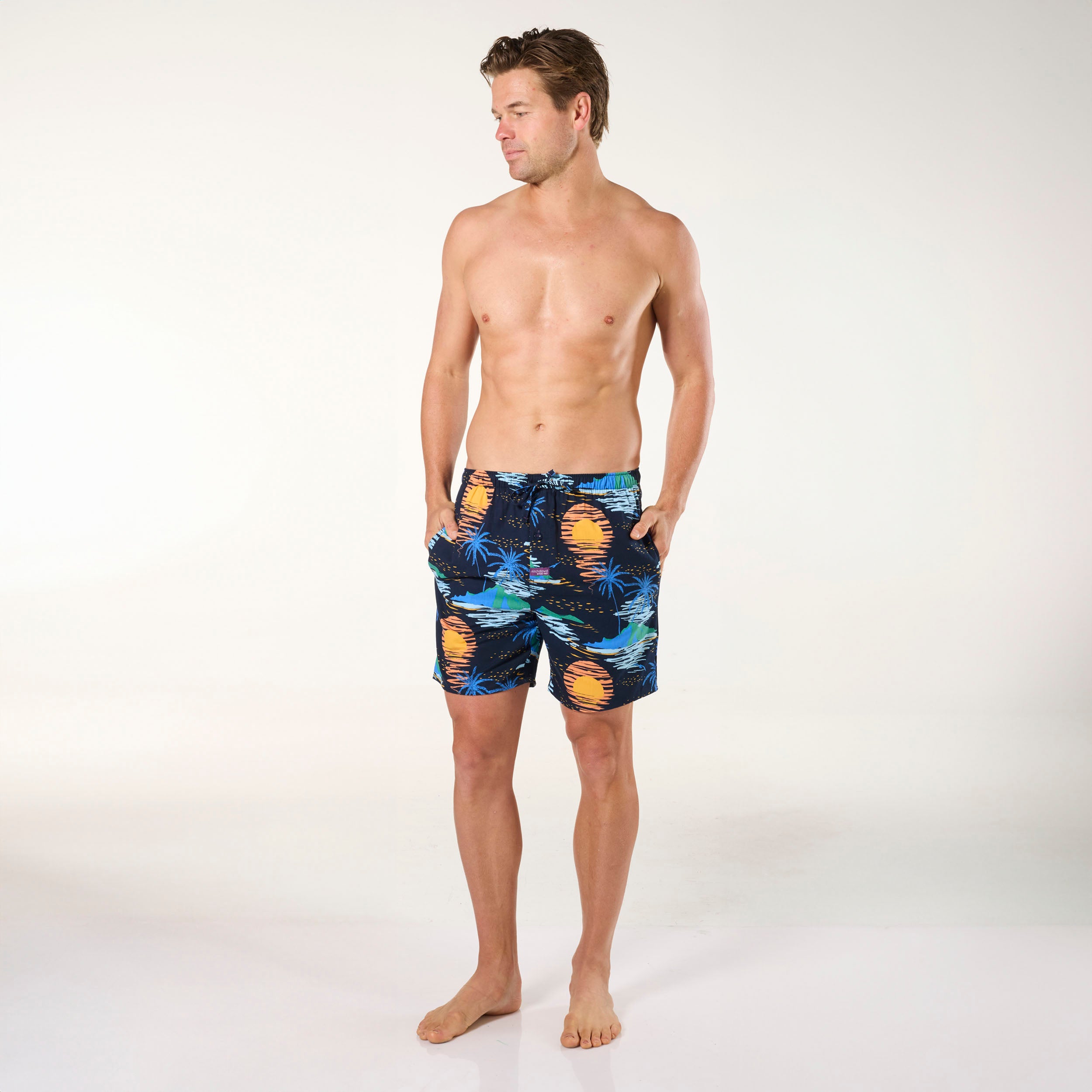 Men's Cotton Sleep Shorts - Soft & Breathable Lounge Pajama Shorts for Nightwear & Relaxation | Navy Blue