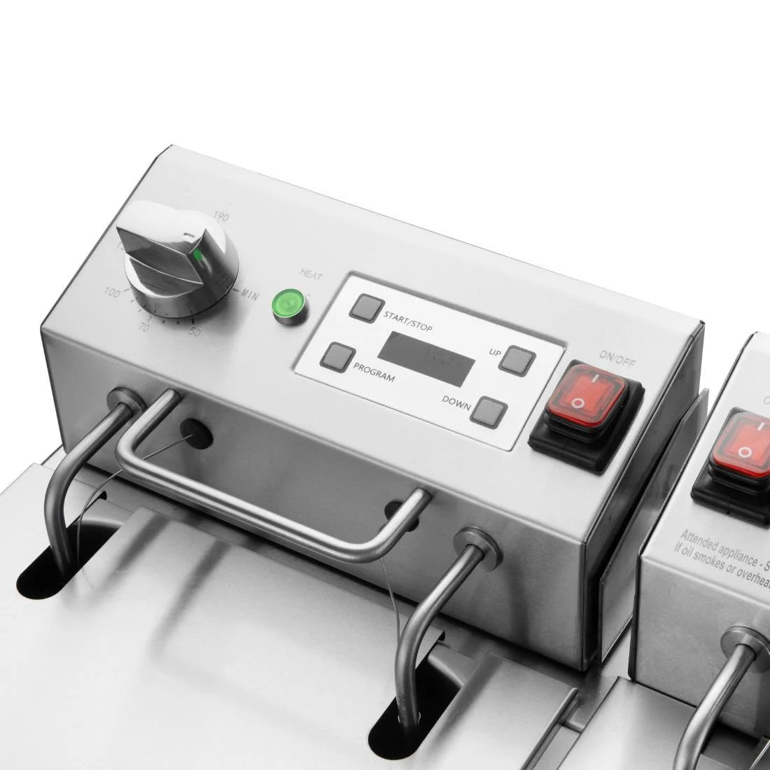 Apuro Twin Tank Electric Deep Fryer with Timer - 2 x 8L Capacity, 2 x 2.9kW Power - Perfect for Restaurants, Food Trucks & Home Kitchen Use