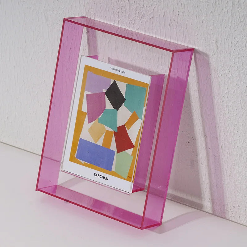 Neon Dreams Acrylic Picture Frame - Modern LED Photo Display for Wall Decor, Bedroom, Living Room & Office - Shatter-Resistant Clear Plastic Frame for 4x6, 5x7, 8x10 Photos