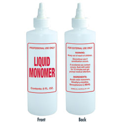 8 oz. Imprinted Nail Solution Bottle with Liquid Monomer for Acrylic Nails - Professional Salon Quality for DIY Manicures & Nail Art