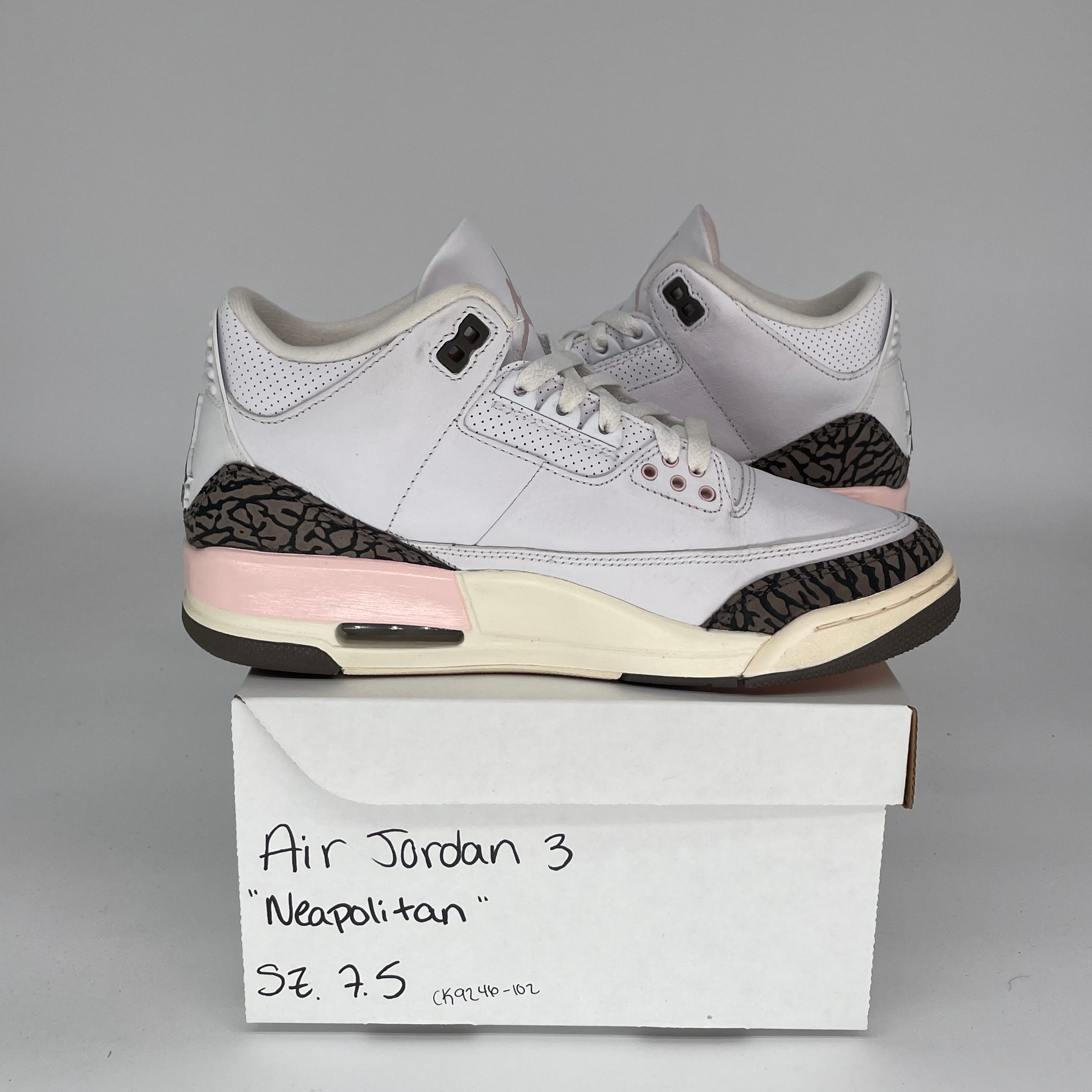 AIR JORDAN 3 NEAPOLITAN Womens Sneakers - Size 7.5/9W (CK9246-102) - Retro Basketball Shoes for Women, Streetwear Fashion & Casual Wear
