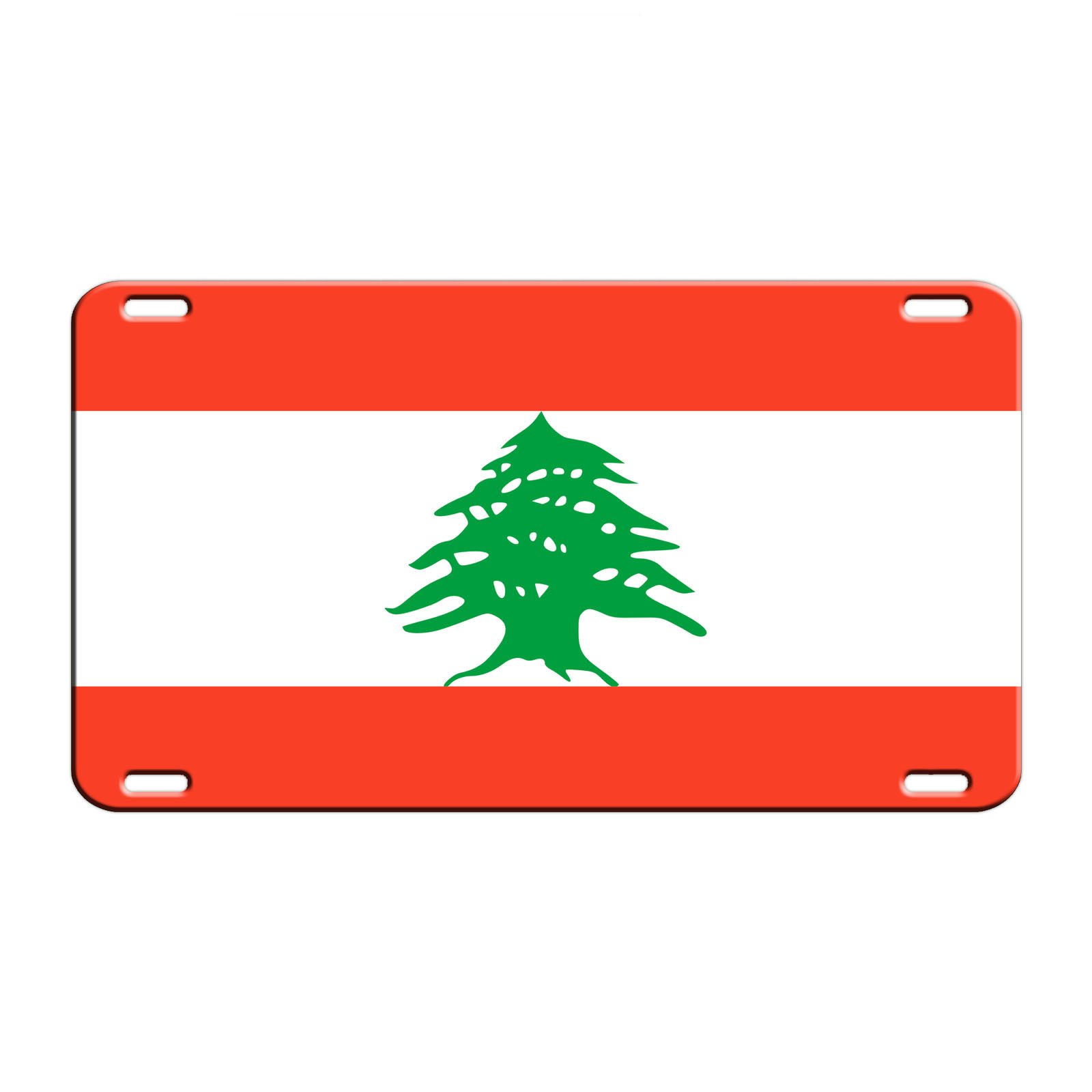 Lebanon Country Flag Aluminum Metal Novelty License Plate Tag - Custom Car Front Bumper Decorative Accessory for Lebanese Pride & Travel Enthusiasts